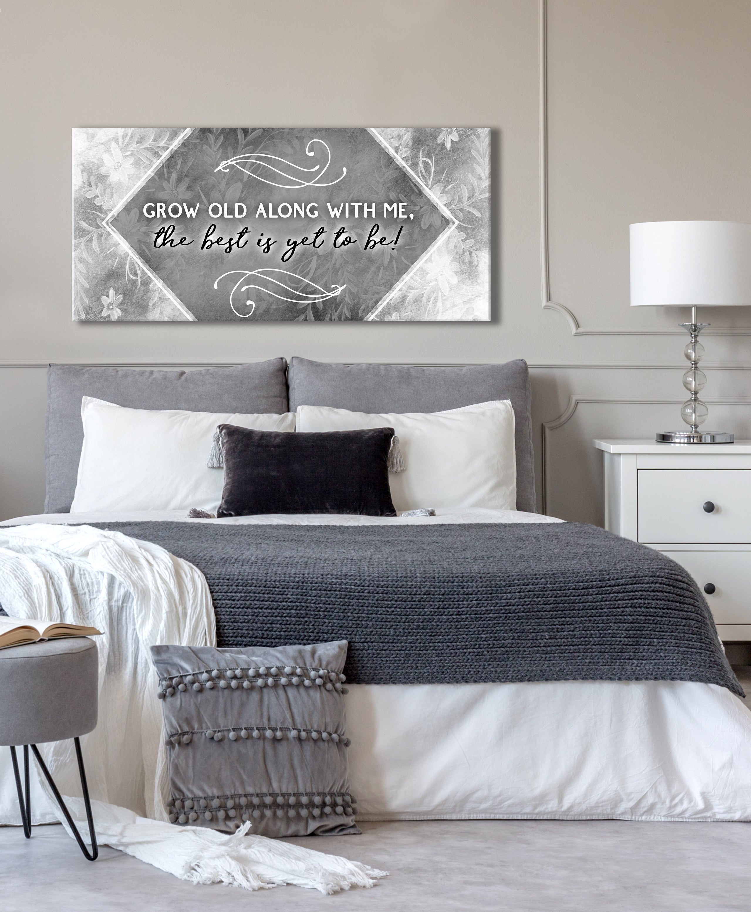 Exclusive Couples Wall Art - 'Grow Old With Me' V8 in Wood Frame, Ready to Hang! Buy 2, Save 20%