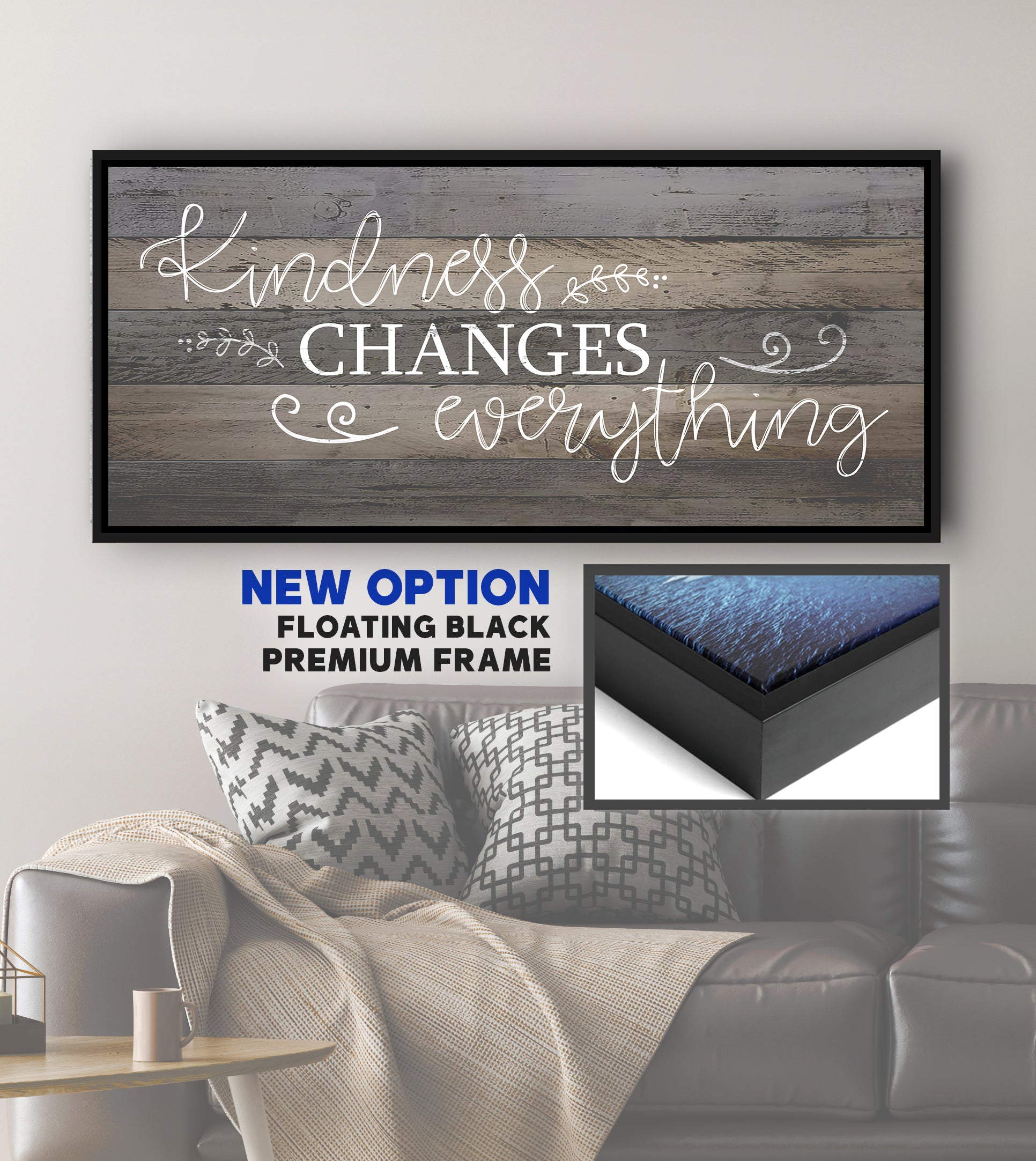 Hot Sale! Christian Wall Art - Kindness Changes Everything, Wood Frame Ready to Hang