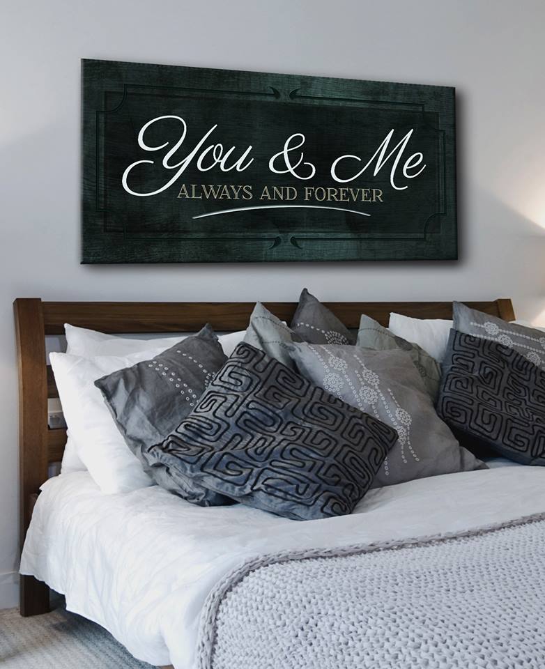 Hot! Couples Wall Art: 'You & Me Always and Forever' (Ready-to-Hang Wood Frame)
