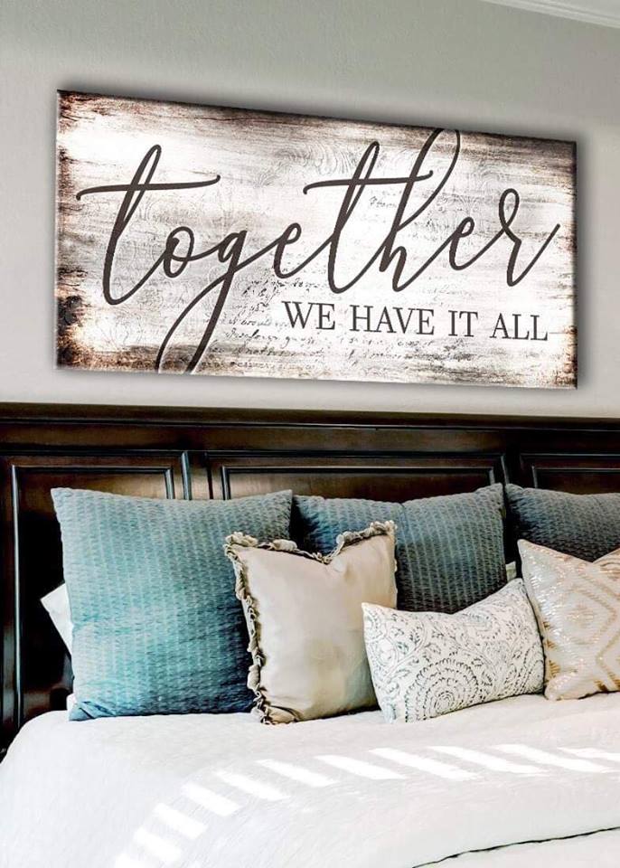 Exclusive Couples Wall Art: Together We Have It All (Wood Frame, Ready To Hang)