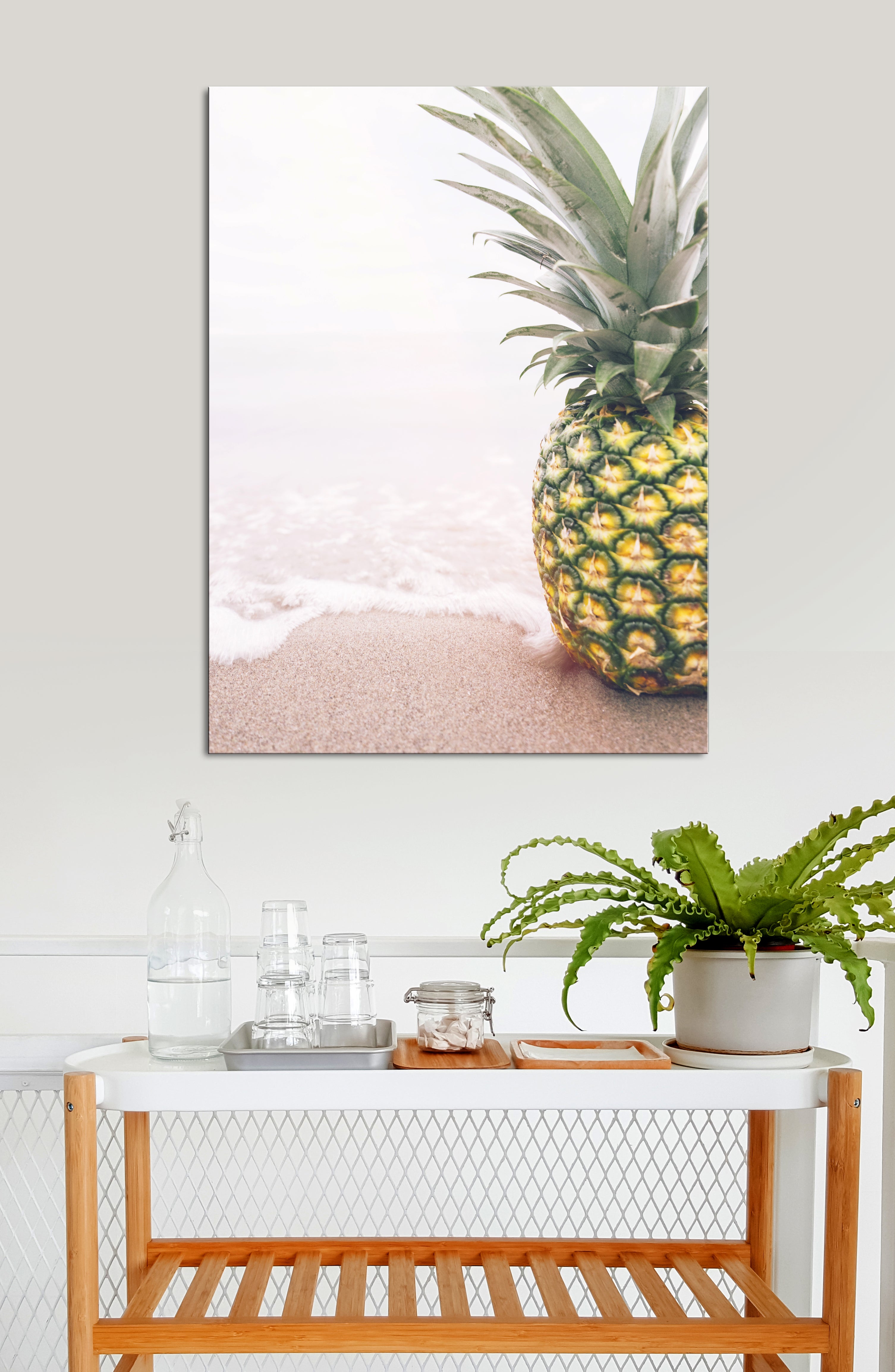 Beach Pineapple Wall Art: Wood Frame, Ready To Hang (Buy 2, Save 20%)