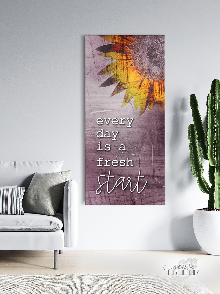 Hot Deal! Inspire Wall Art - Every Day a Fresh Start V3 with Wood Frame, Ready to Hang
