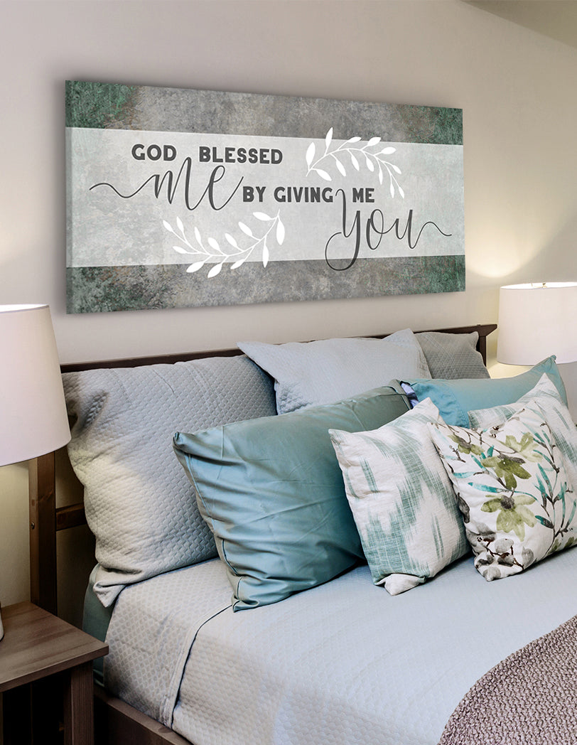 Christian Wall Art: God Blessed Me - Wood Frame Ready-to-Hang, Buy 2 Save 20%