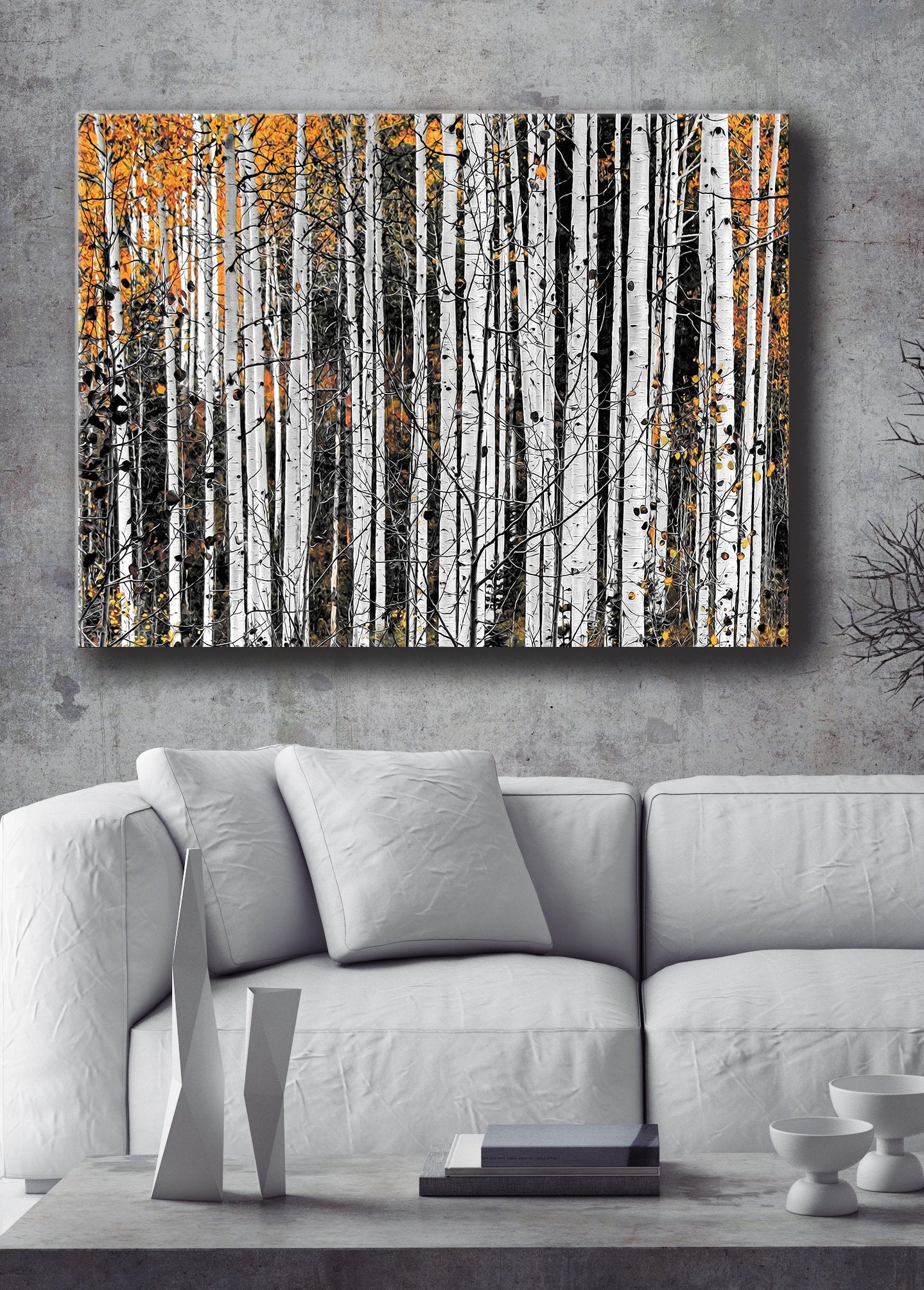High - quality Ready - to - Hang Wall Art: Birch Trees in Wood Frame