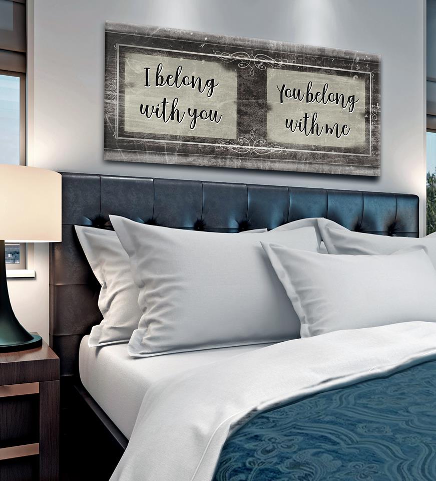 Exclusive Couples Wall Art - 'I Belong With You' V2 in Wood Frame, Ready to Hang! Buy 2 Save 20%