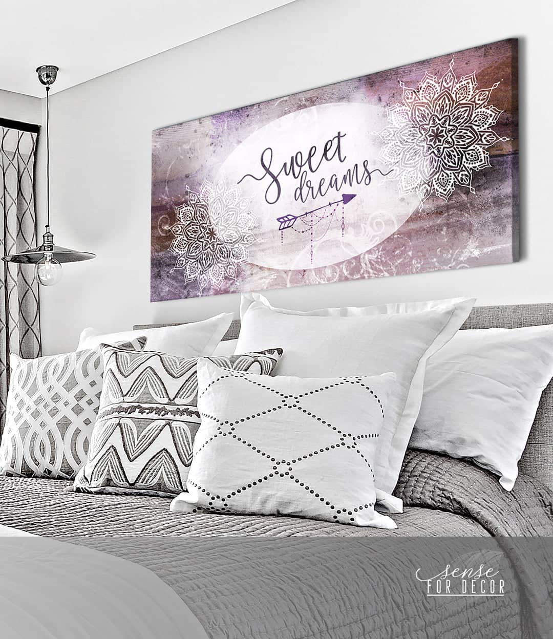 Exclusive Bedroom Wall Art: Sweet Dreams V9 - Wood Frame, Ready to Hang! Buy 2 Save 20%