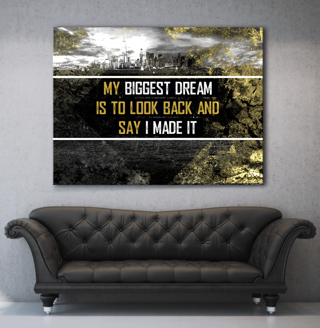 Ready-to-Hang Business Wall Art: The Grandest Dream with Wood Frame