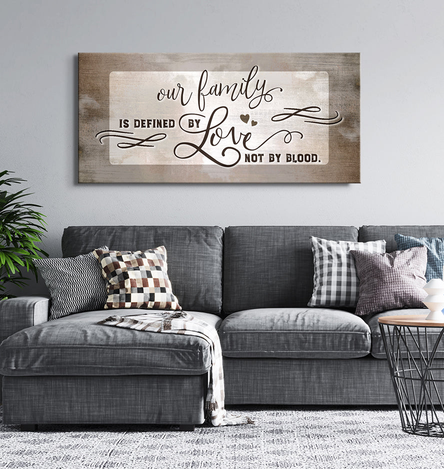 Hot Deal! Family Wall Art - 'Our Family is Defined by Love V2' with Wood Frame, Ready To Hang