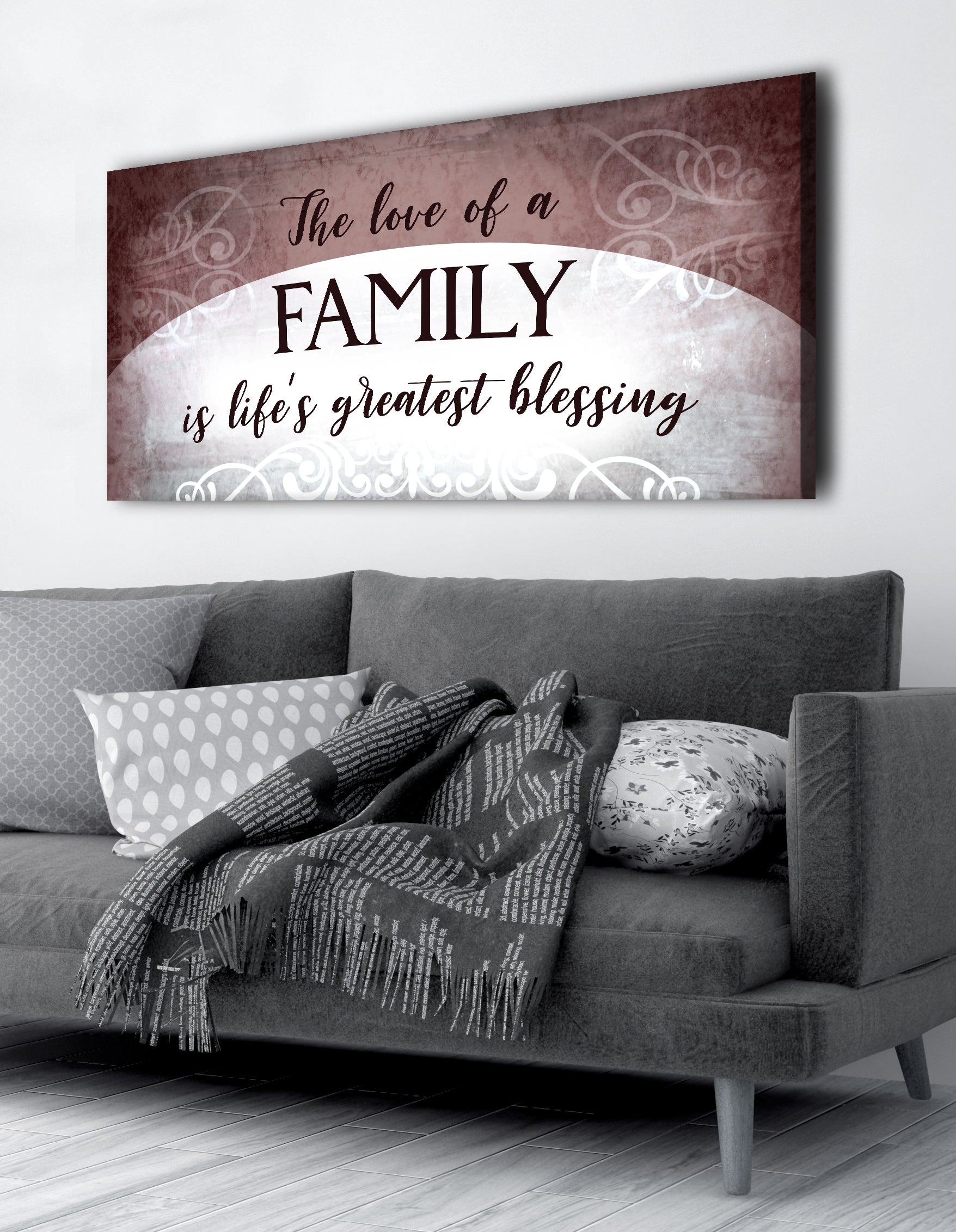 High - Quality Wood - Framed Family Wall Art: The Love Of A Family V2 (Ready To Hang)