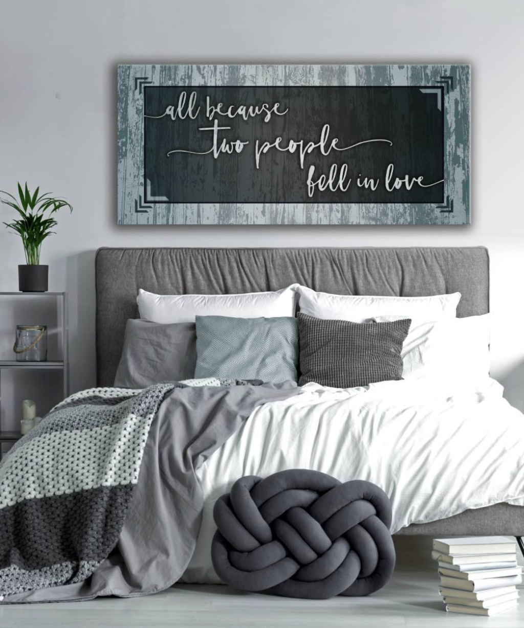 High - Quality Bedroom Wall Art: Two - Person Artwork in 2 Sizes with Wood Frame (Ready to Hang)