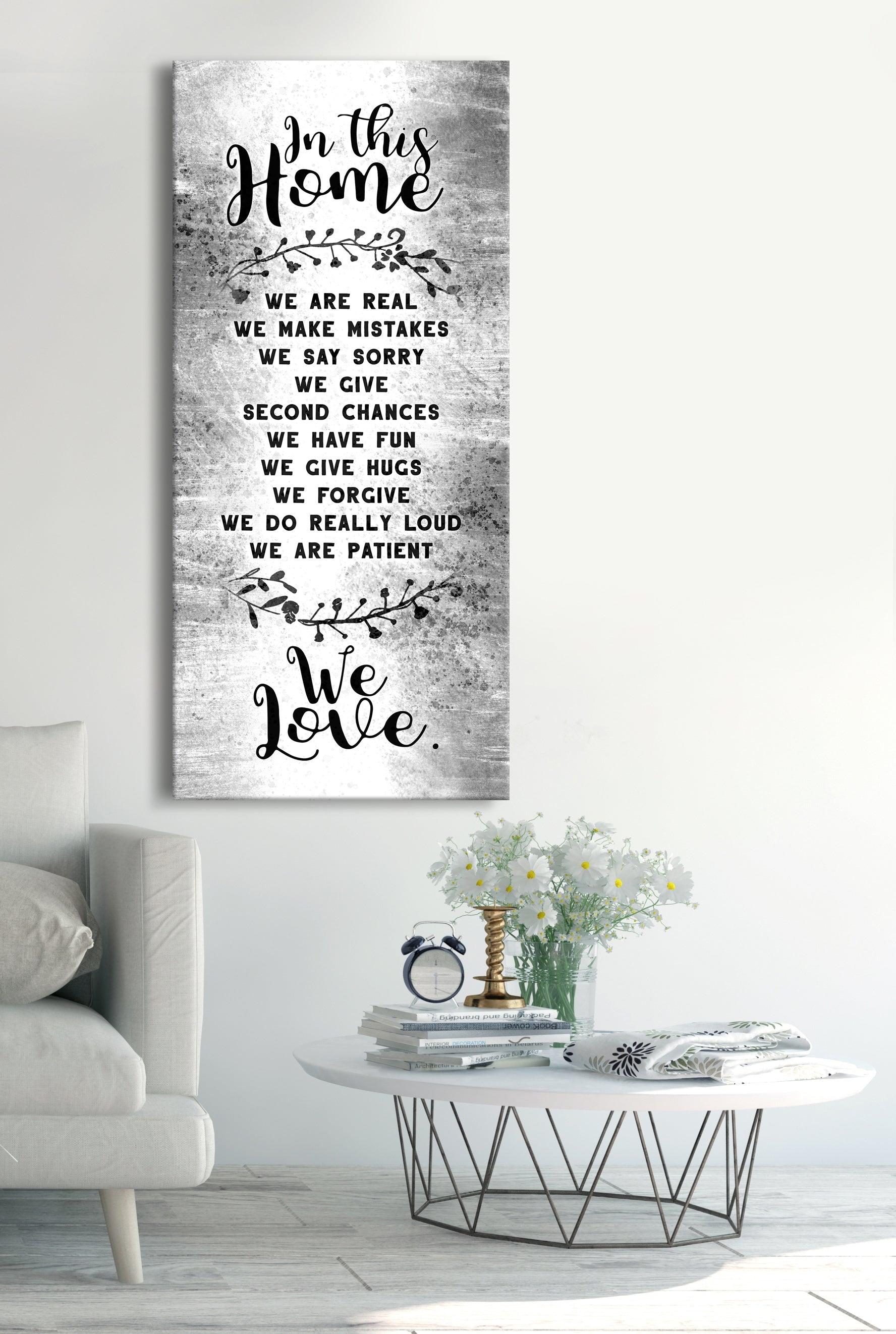 In This Home We Are Real V2 Wall Art: Wood Frame, Ready to Hang - Buy 2, Save 20%