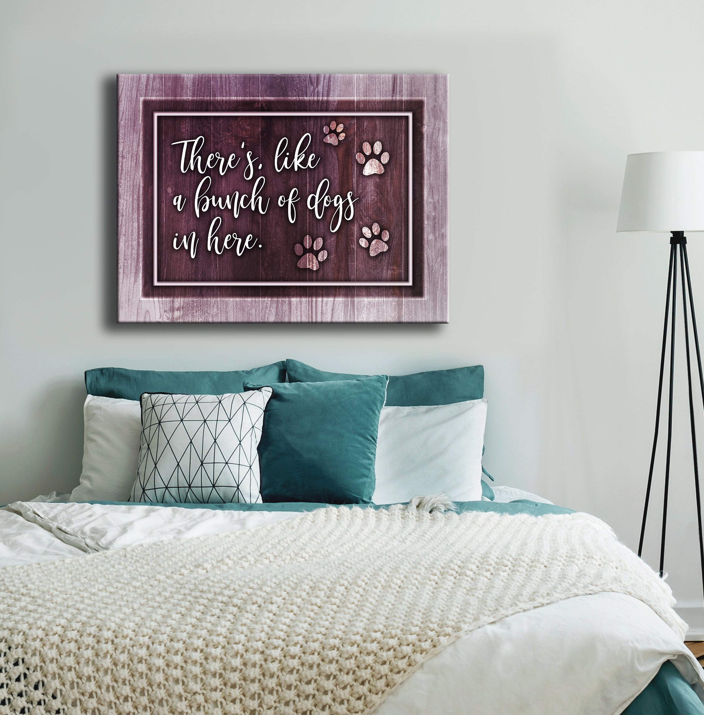 Ready-to-Hang Wood Frame Pet Wall Art Featuring Multiple Dogs