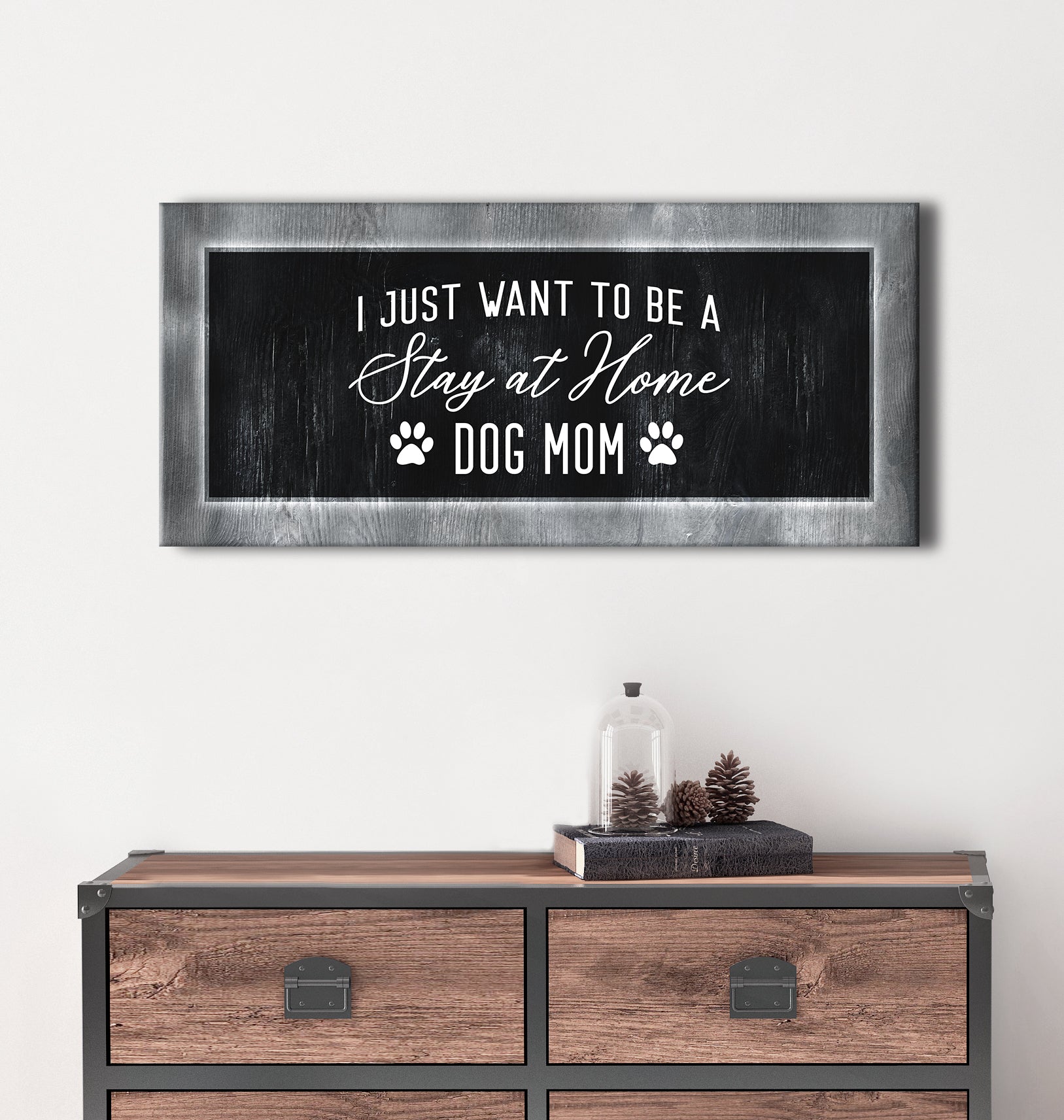Hot Deal! Stay - At - Home Dog Mom Pet Wall Art (Wood Frame, Ready To Hang)