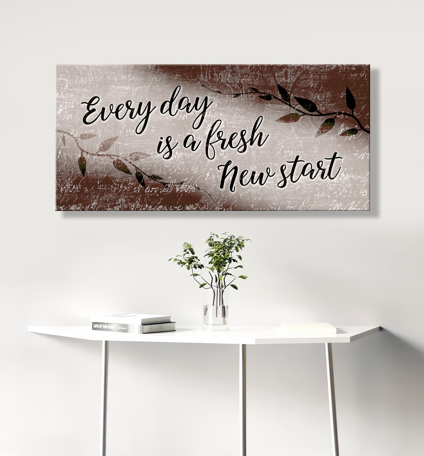 Ready-to-Hang Wood Frame Home Wall Art: A Fresh Start Every Day V2