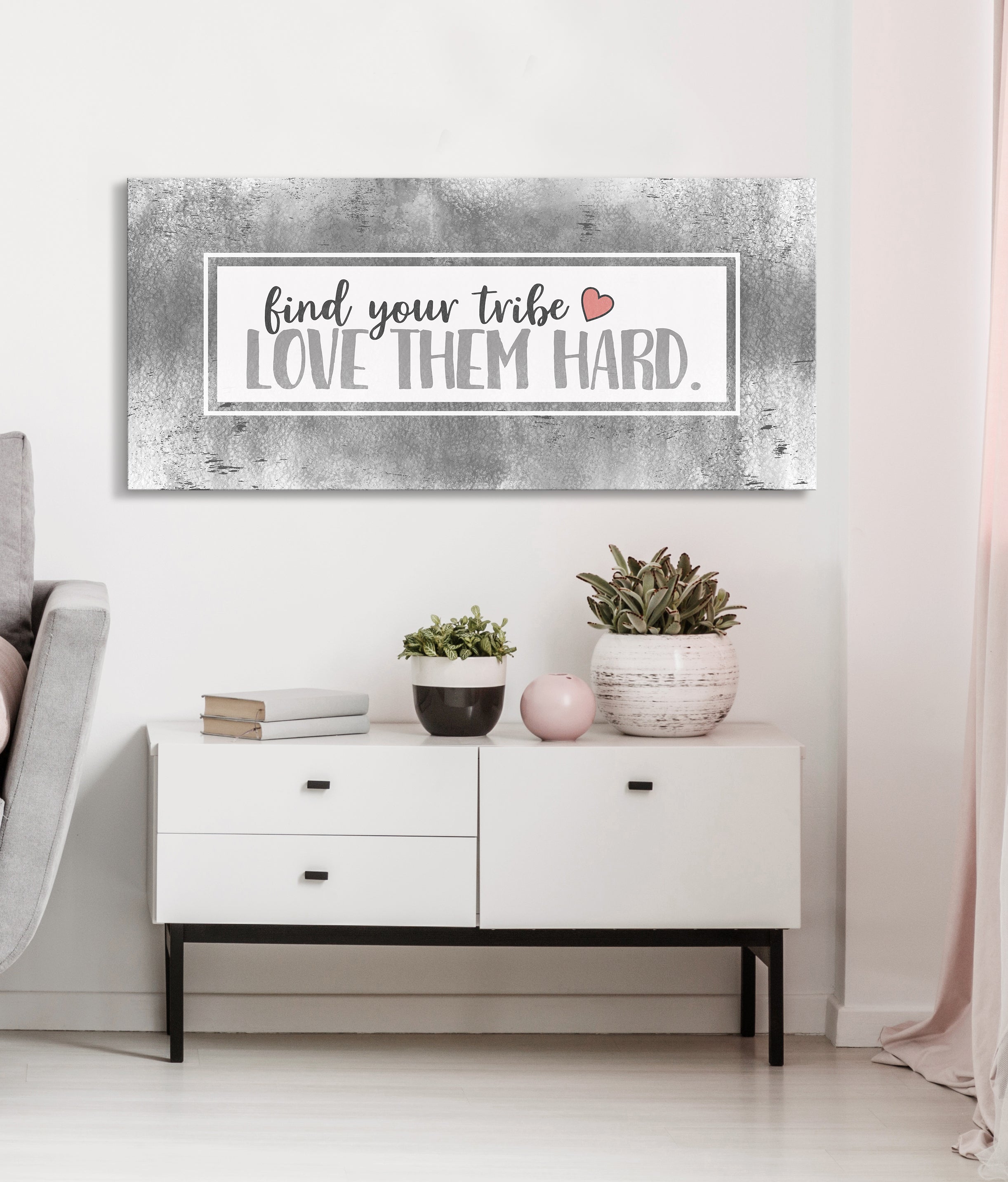 Exclusive Home Wall Art - 'Find Your Tribe' in Wood Frame, Ready To Hang! Buy 2 Save 20%