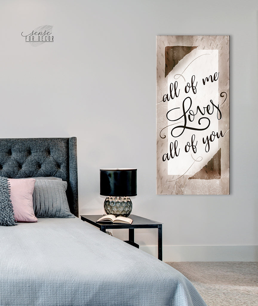 Ready - to - Hang Wood - Framed Couples Wall Art: All of Me Loves All of You V9