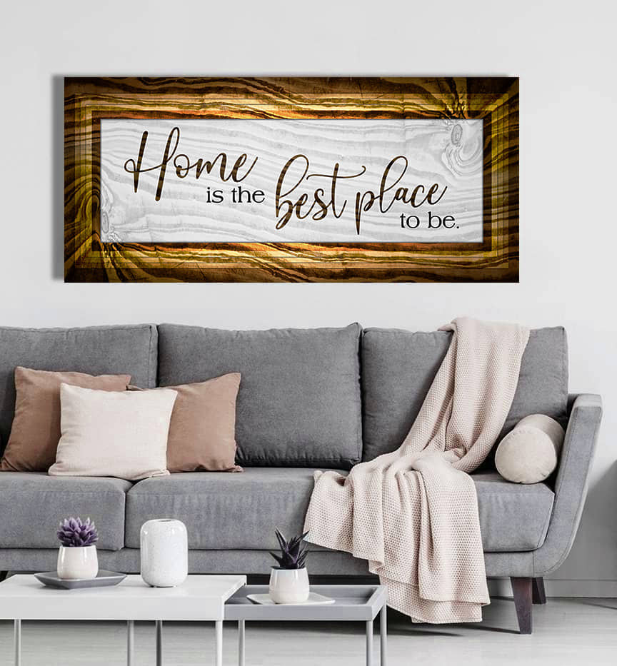 High - Quality Wood - Framed Home Wall Art: Home Is The Ideal Place (Ready To Hang)