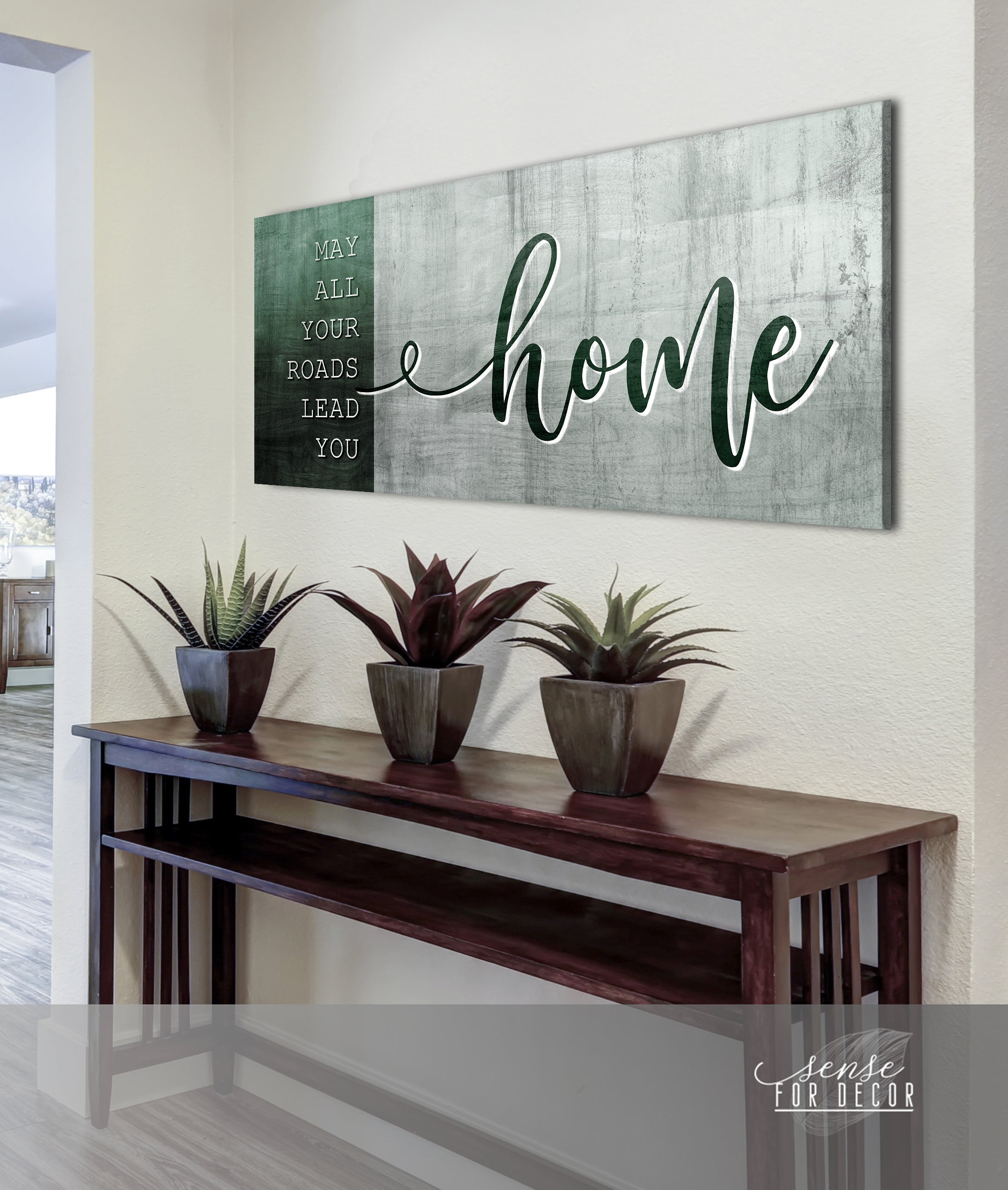 Exclusive! Ready - To - Hang Wood - Framed Home Wall Art: May All Your Roads Lead You Home