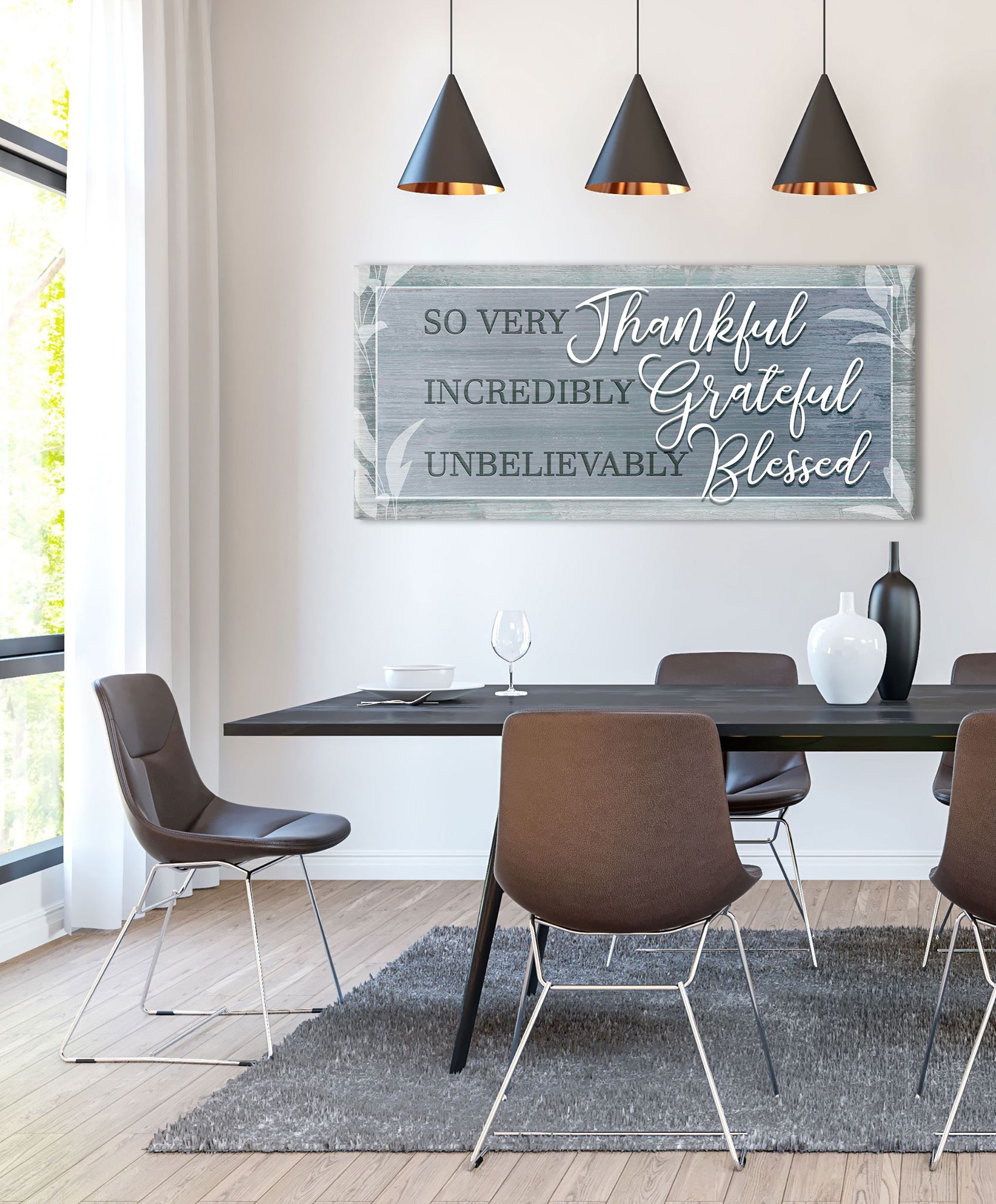 Exclusive Christian Wall Art: 'So Very Thankful V20' with Wood Frame, Ready to Hang - Buy 2 Save 20%