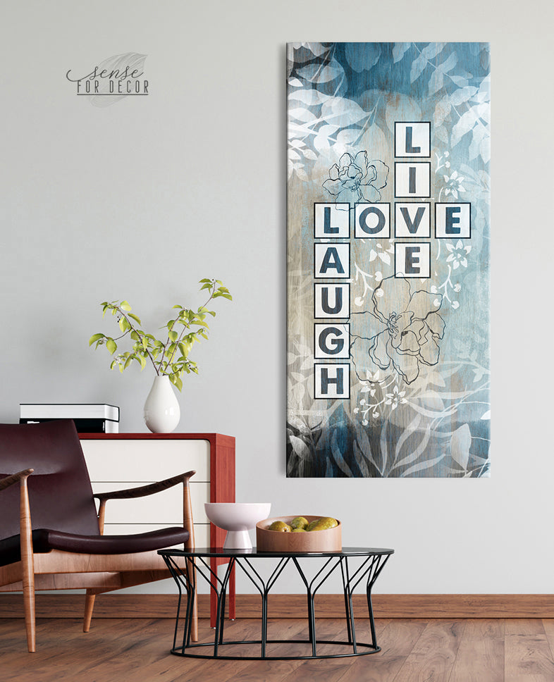 High - quality Couples Live Love Laugh Wall Art with Wood Frame, Ready to Hang