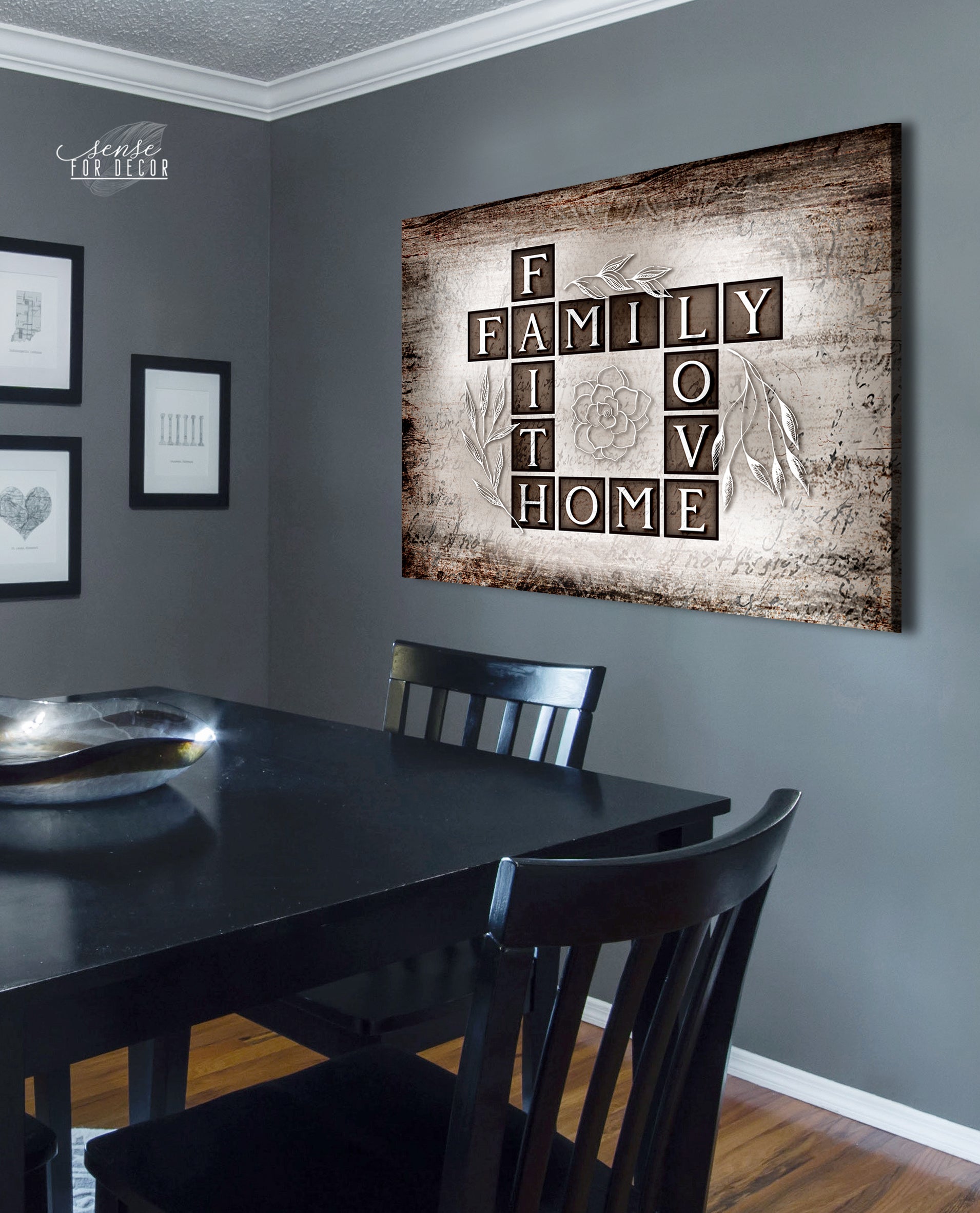 Hot Deal! High - Quality Family Wall Art: Family, Faith, Home, Love in Wood Frame, Ready to Hang