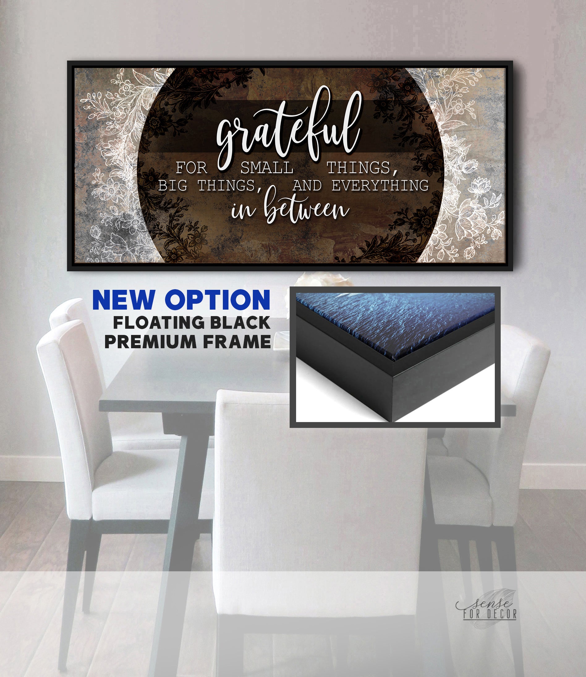 Christian Wall Art: Grateful for Small Things V3 - Wood Frame, Ready to Hang! Buy 2, Save 20%