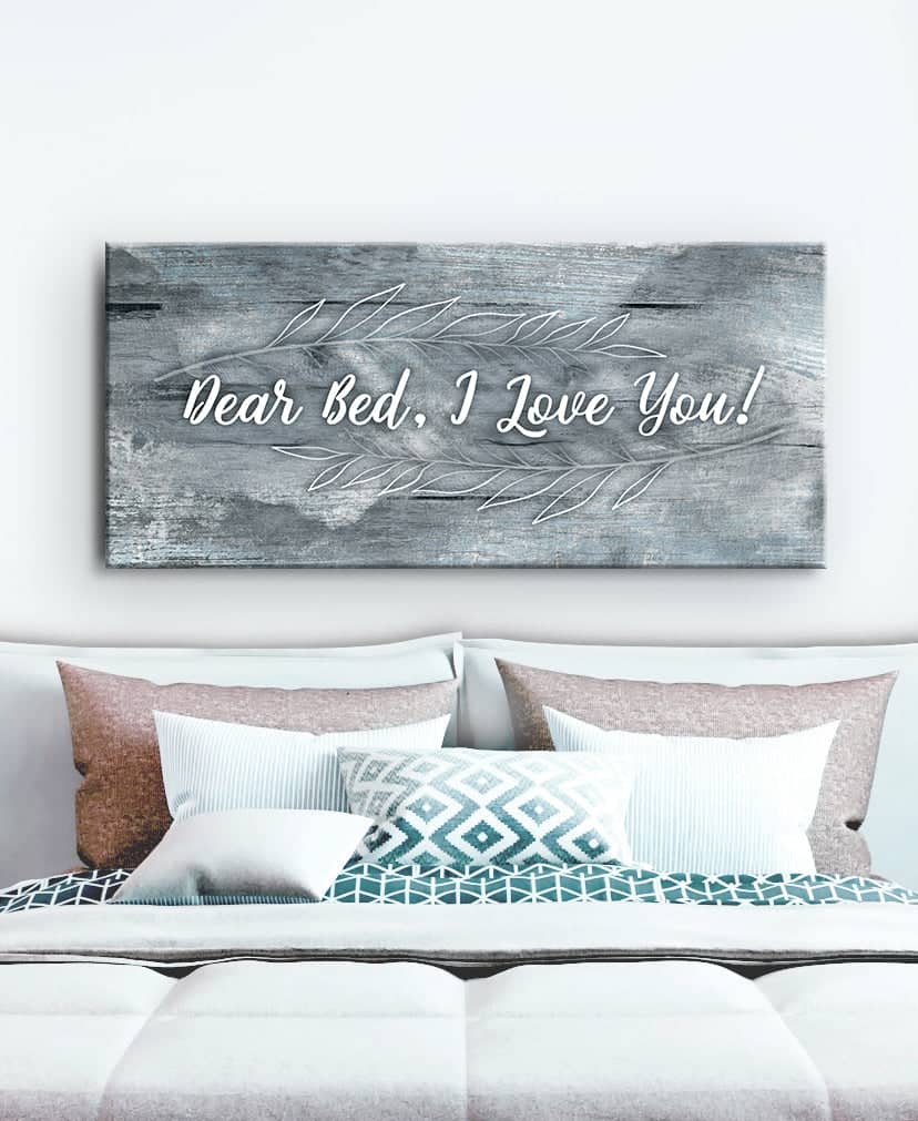 High - Quality Wood - Framed 'Dear Bed, I Love You' Bedroom Wall Art, Ready To Hang