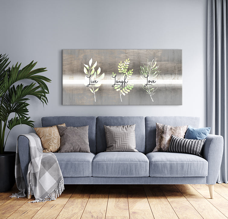 High - Quality Wood - Framed 'Live Laugh Love' Wall Art V3, Ready To Hang
