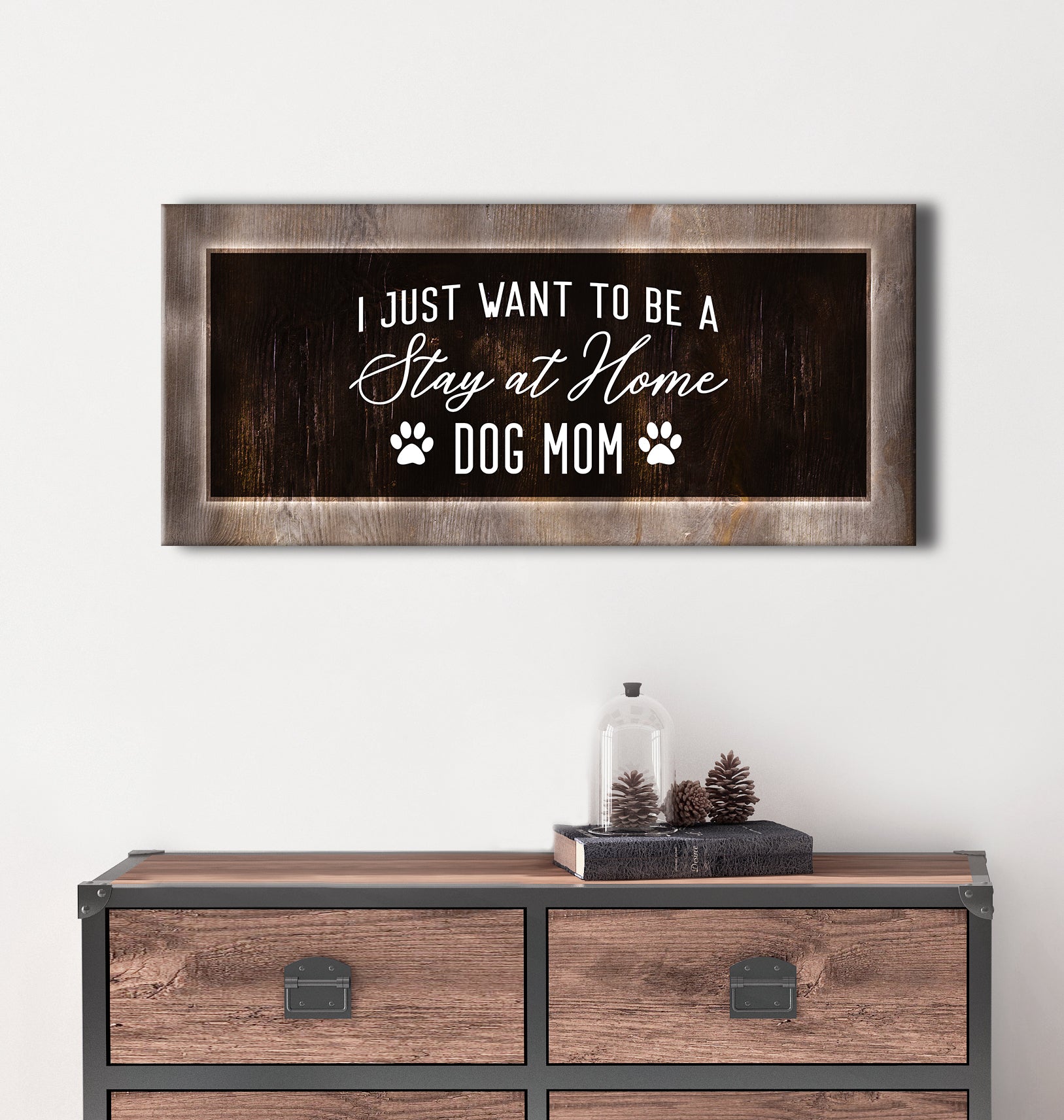 Hot Deal! Stay - At - Home Dog Mom Pet Wall Art (Wood Frame, Ready To Hang)