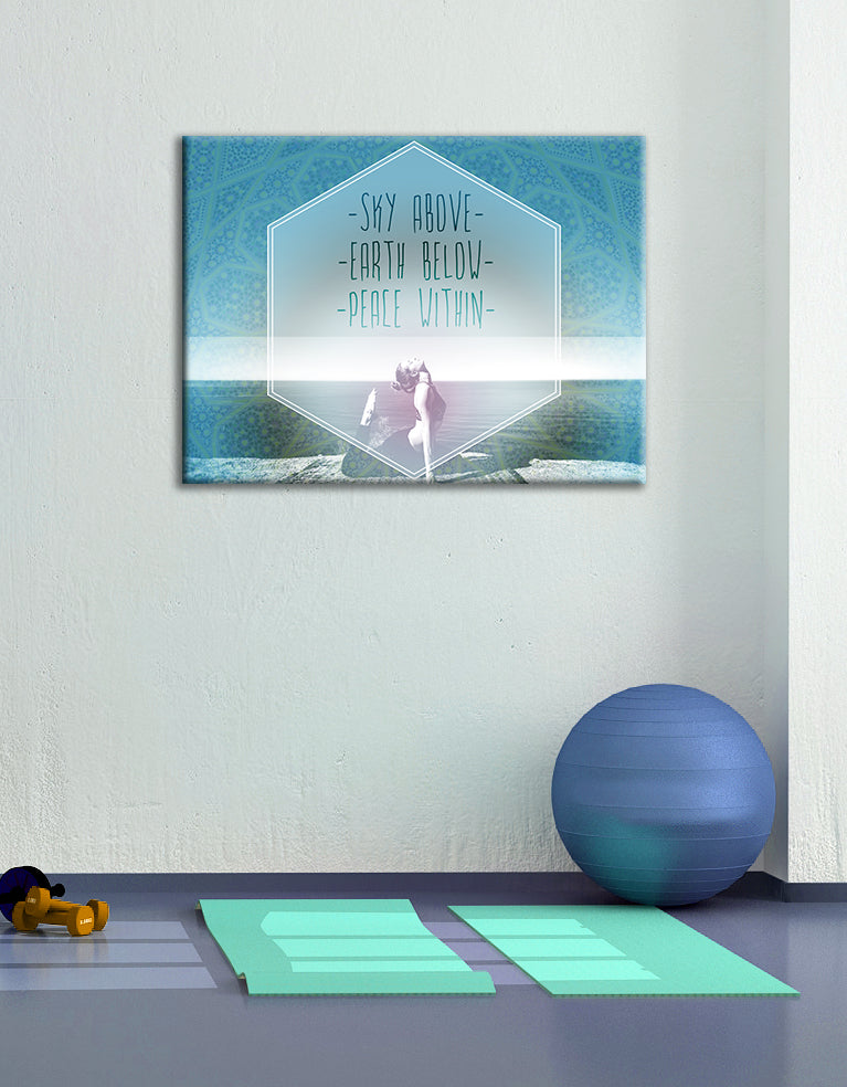 Limited Time Offer! High - Quality Wood - Framed Sky Above Fitness Wall Art Ready To Hang