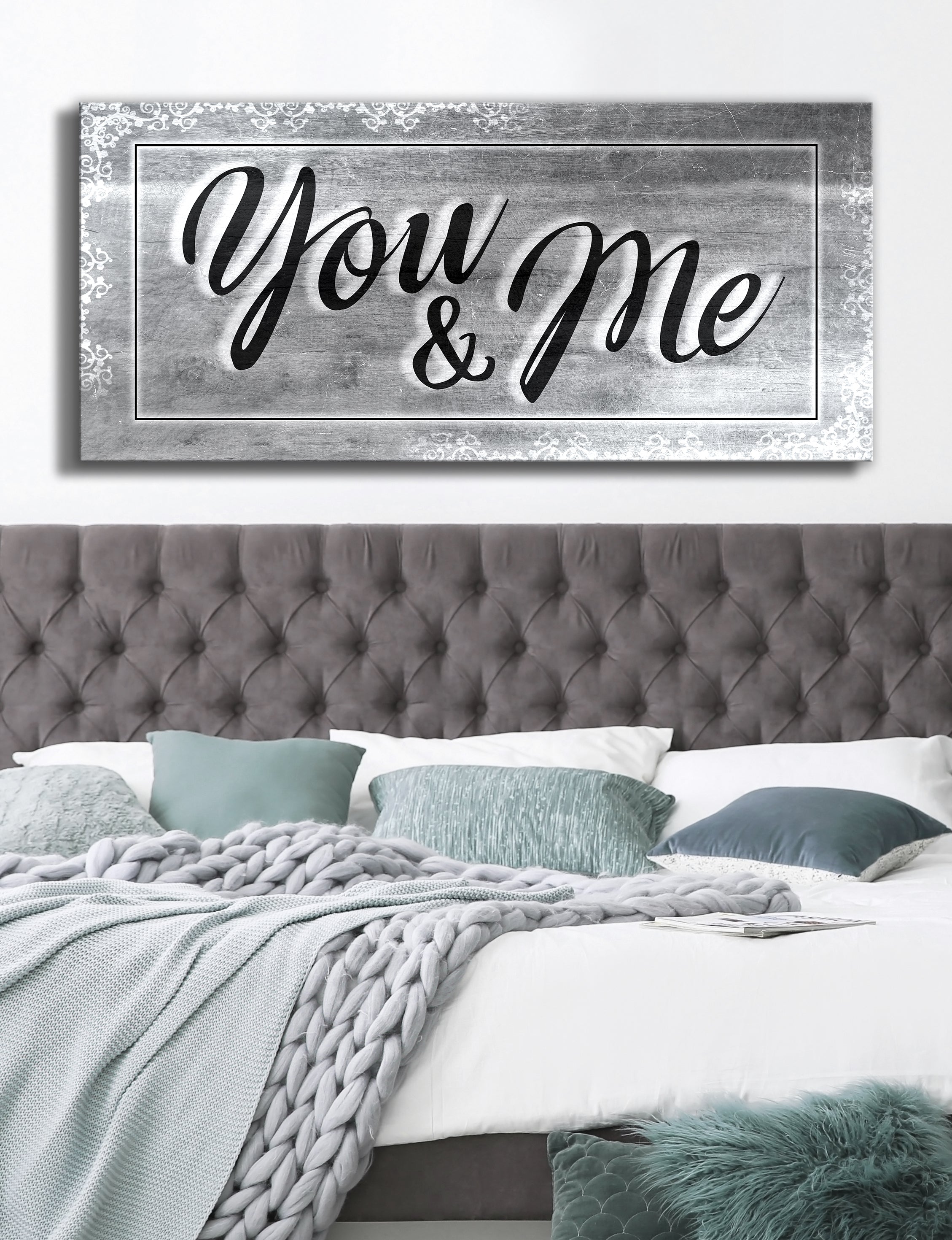 Hot Deal! High - quality Couples Wall Art 'You & Me V6' with Wood Frame, Ready to Hang