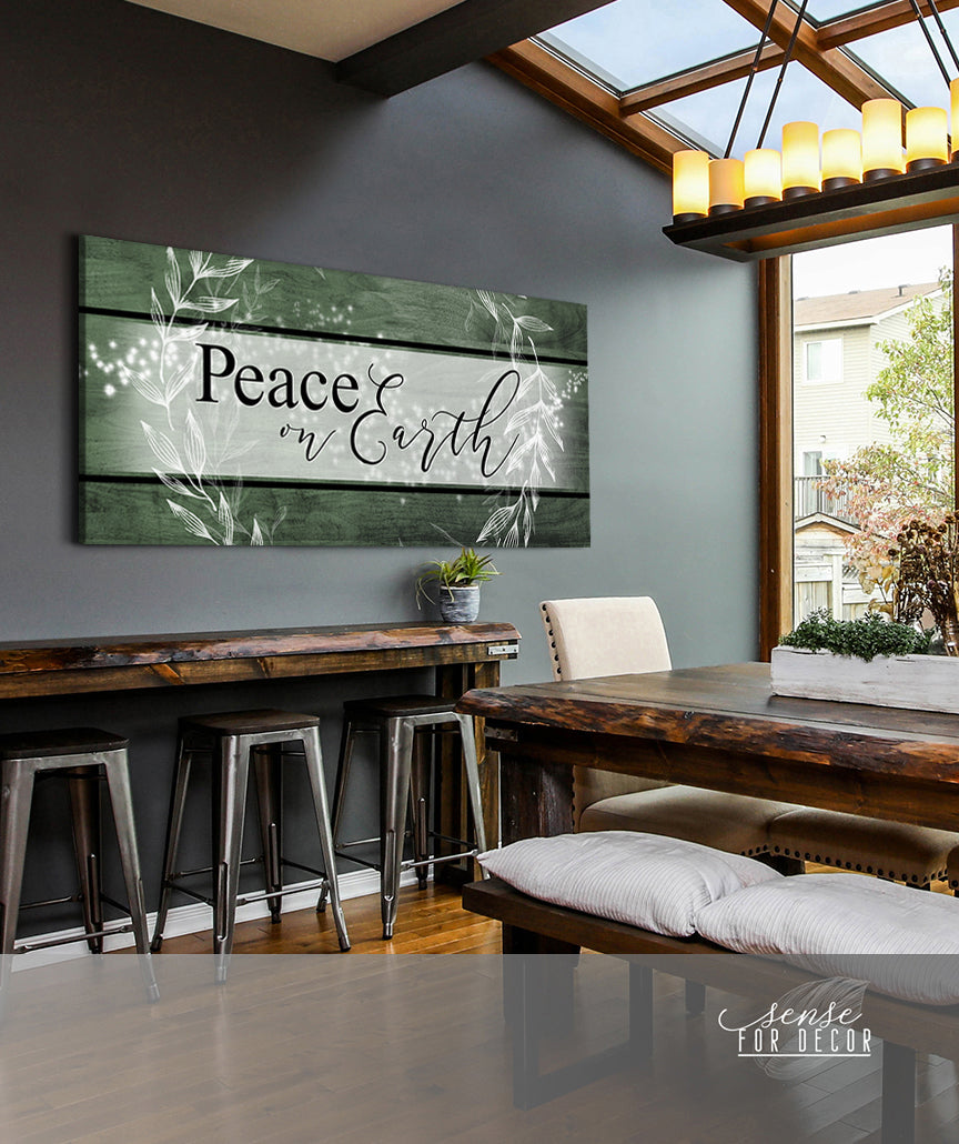Hot Sale! Holiday Wall Art - Peace on Earth V2 with Wood Frame, Ready To Hang