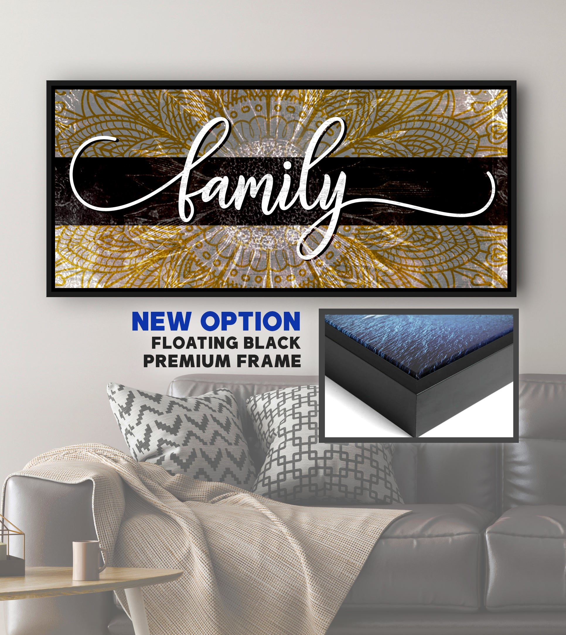 Boho Family Word Sign Wall Art - Wood Frame, Ready to Hang! Buy 2, Save 20%