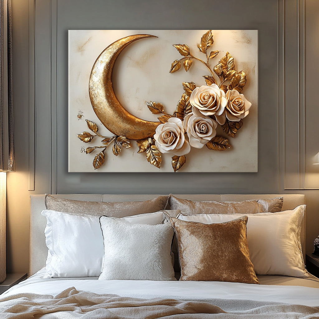 Hot Deal: Golden Moon Bouquet Home Wall Art