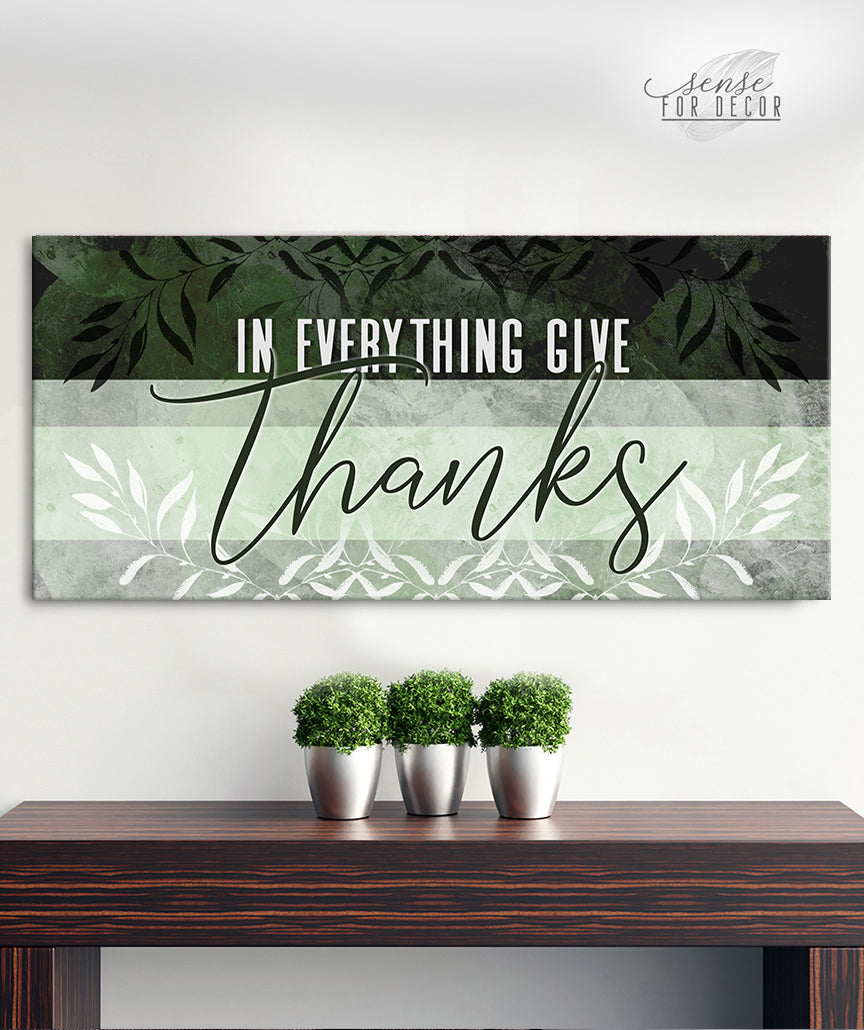 Christian Wall Art: In Everything Give Thanks V3 - High - Quality Wood - Framed, Ready - to - Hang, 20% Off on 2+