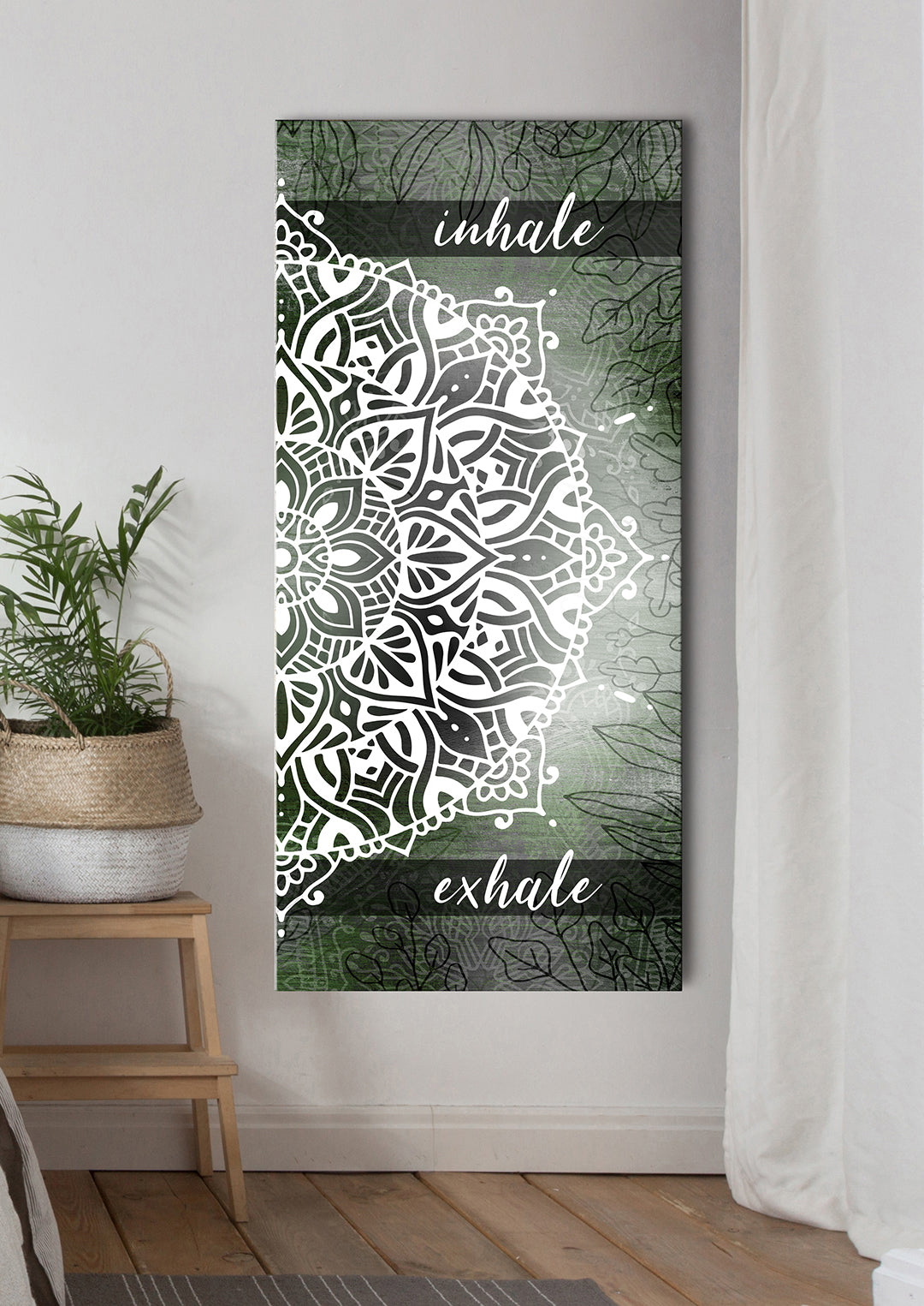 Hot Sale! Boho Inhale Exhale Wall Art V3 with Wood Frame, Ready to Hang for Your Home