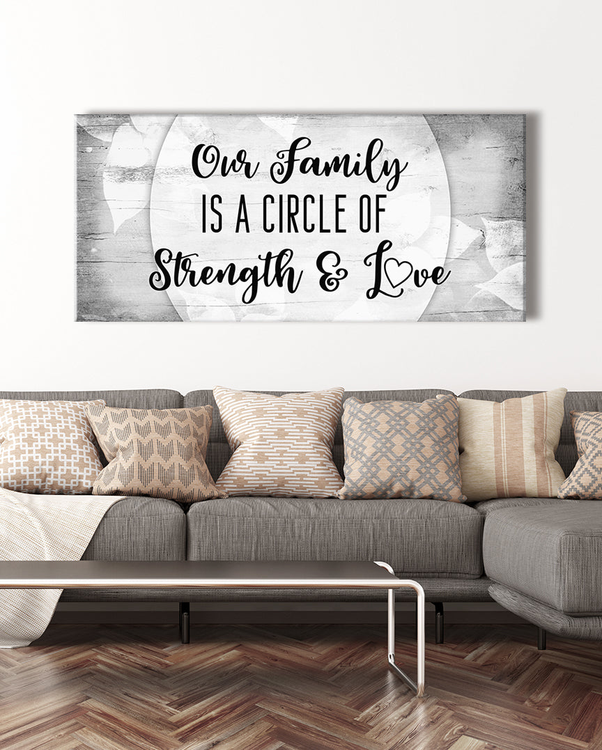 Hot Deal! Family Wall Art - Our Family Is A Circle Of Love V3 (Ready-To-Hang Wood Frame)