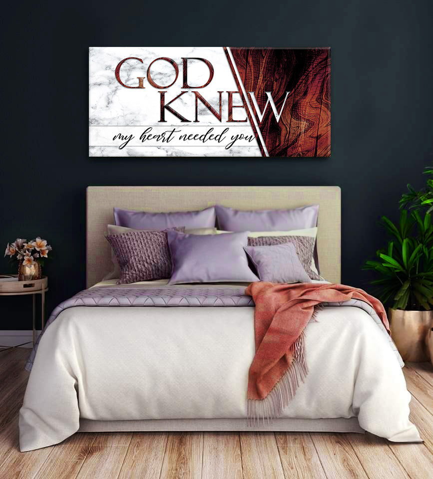 Hot Deal! God Knew V14 Couples Wall Art - Wood Frame, Ready To Hang