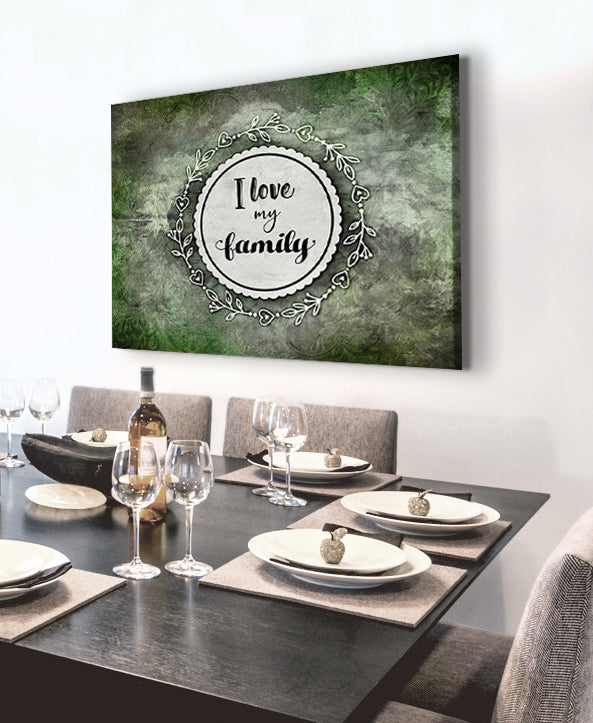 Exclusive Family Wall Art: 'I Love My Family' V2 with Wood Frame, Ready to Hang - Buy 2 Get 20% Off!