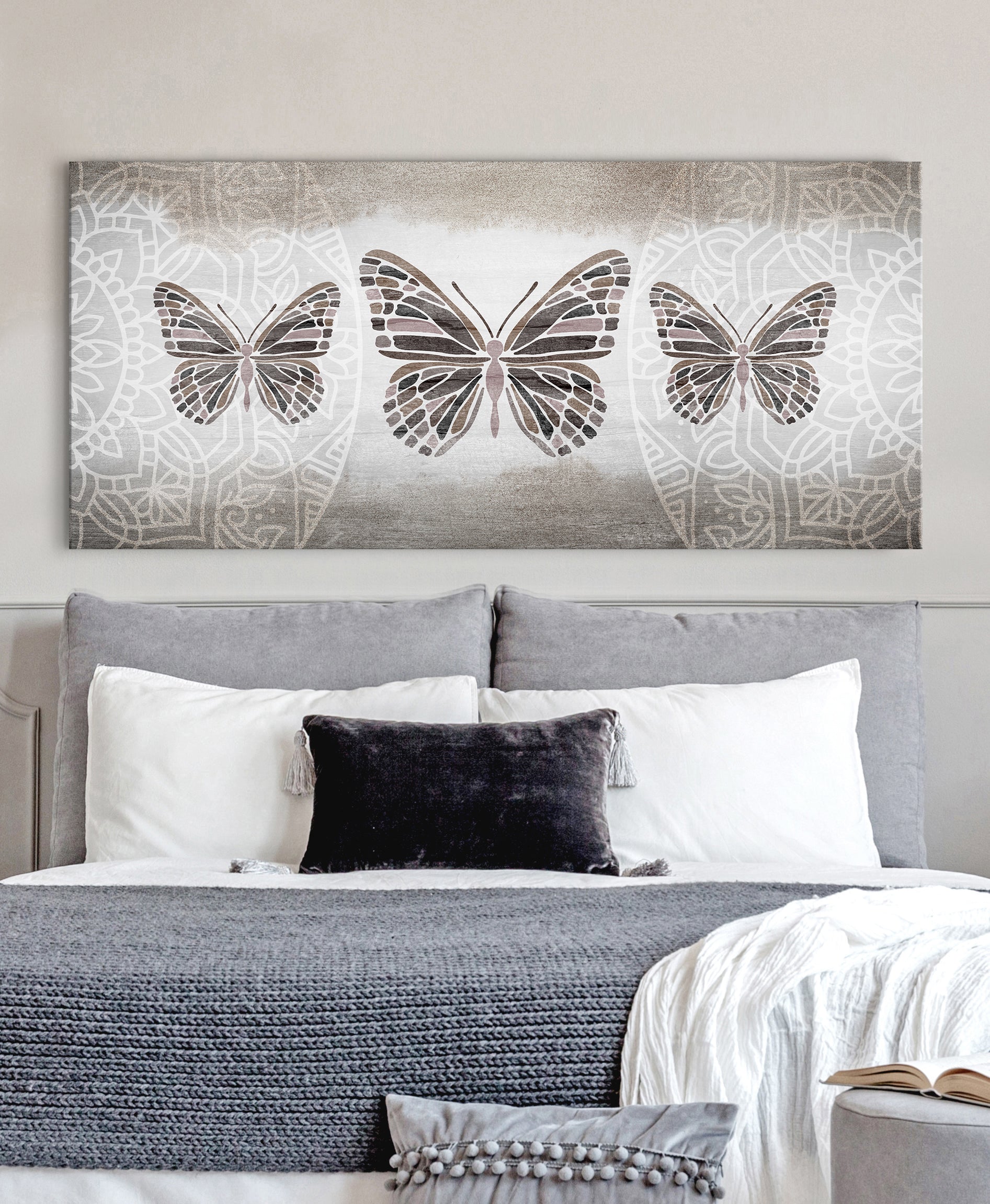 Exclusive Boho Butterfly Trio Insect Wall Art with Wood Frame, Ready to Hang - Buy 2 Get 20% Off!