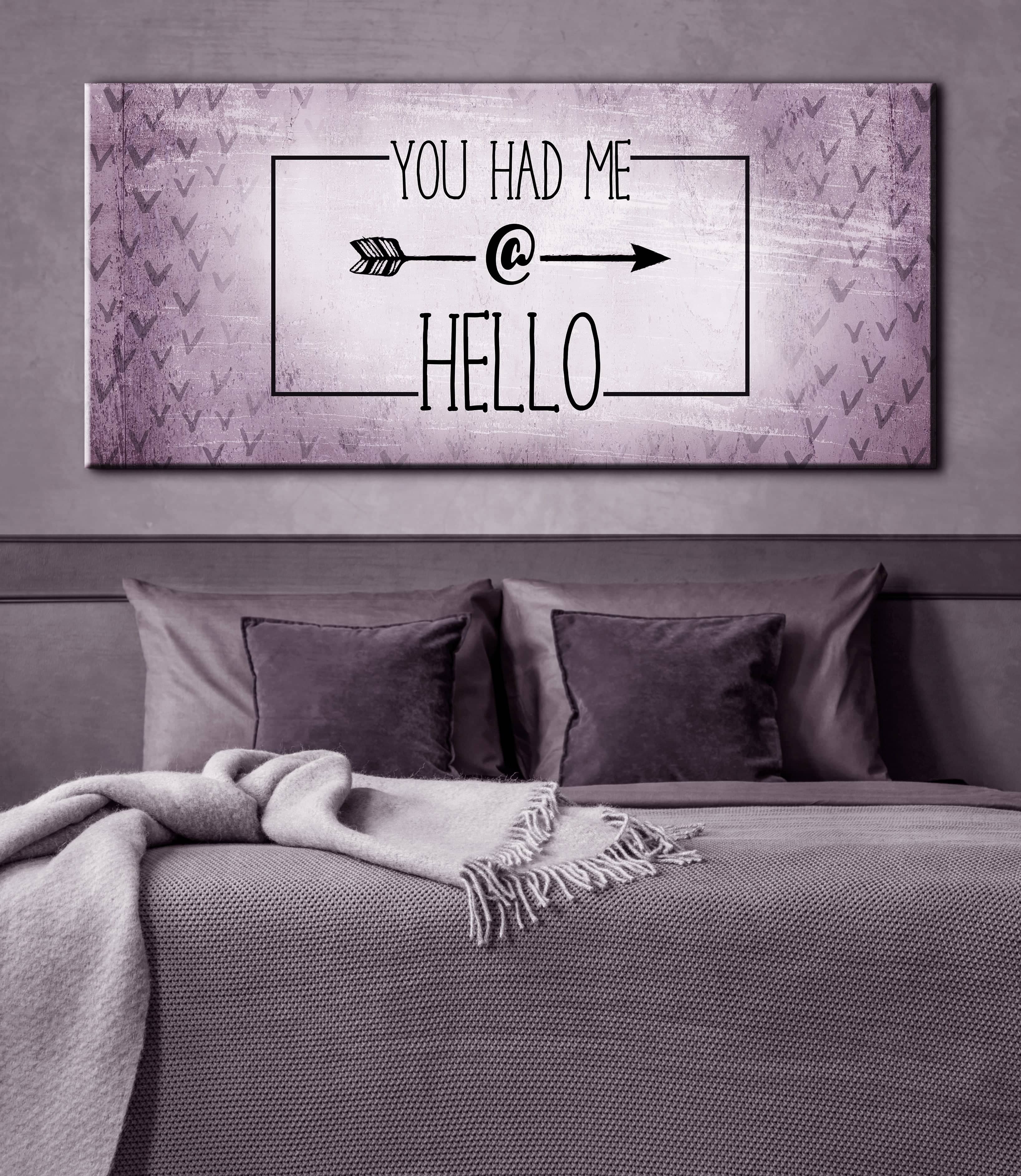 High - Quality Wood - Framed 'You Had Me At Hello' Bedroom Wall Art Ready To Hang