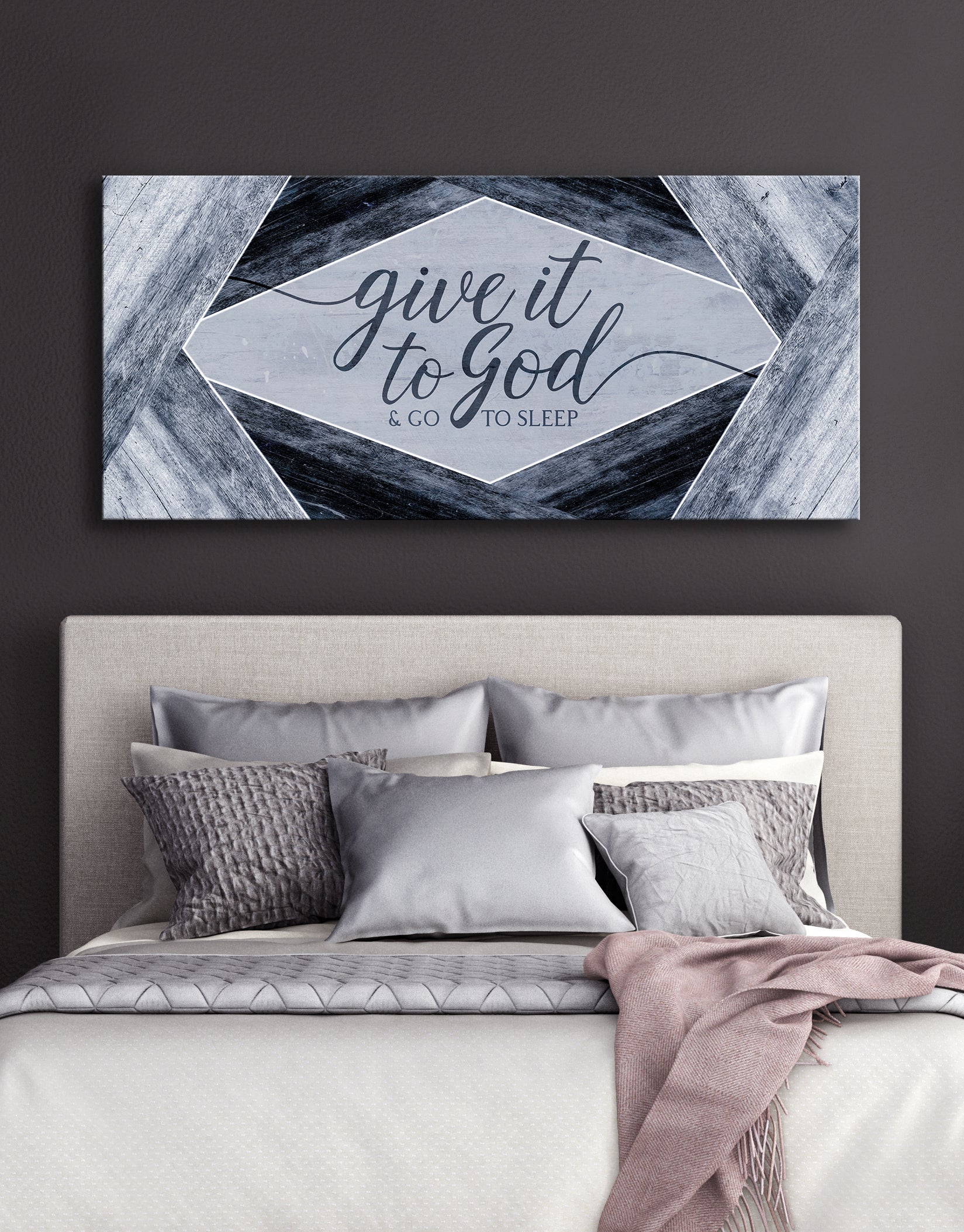 Hot Sale! Christian Wall Art - 'Give It To God V5' with Wood Frame, Ready to Hang