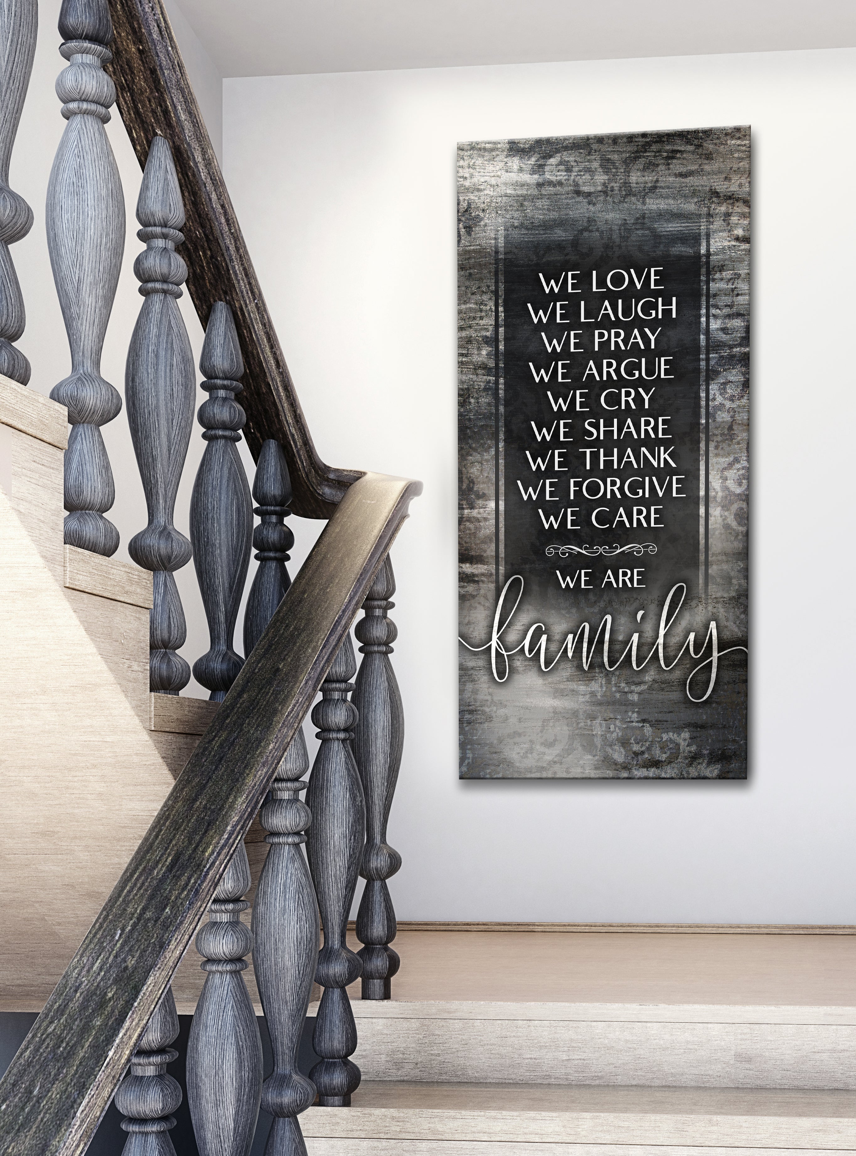 High - Quality Wood - Framed Wall Art: We Love, Laugh, Pray V2 (Ready To Hang)