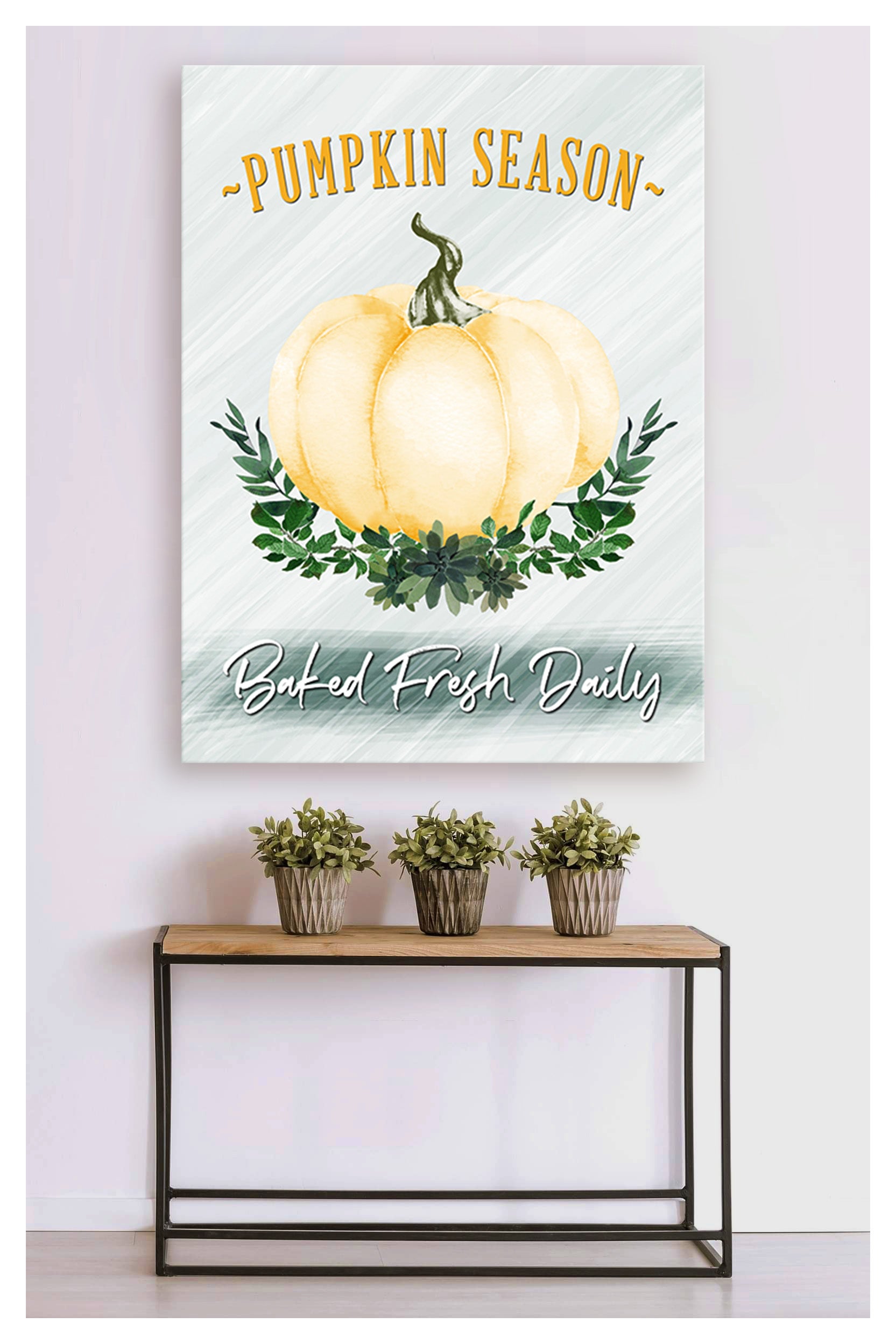 Autumn Wall Decor: Pumpkin Season Wood Framed Wall Art, Ready to Hang