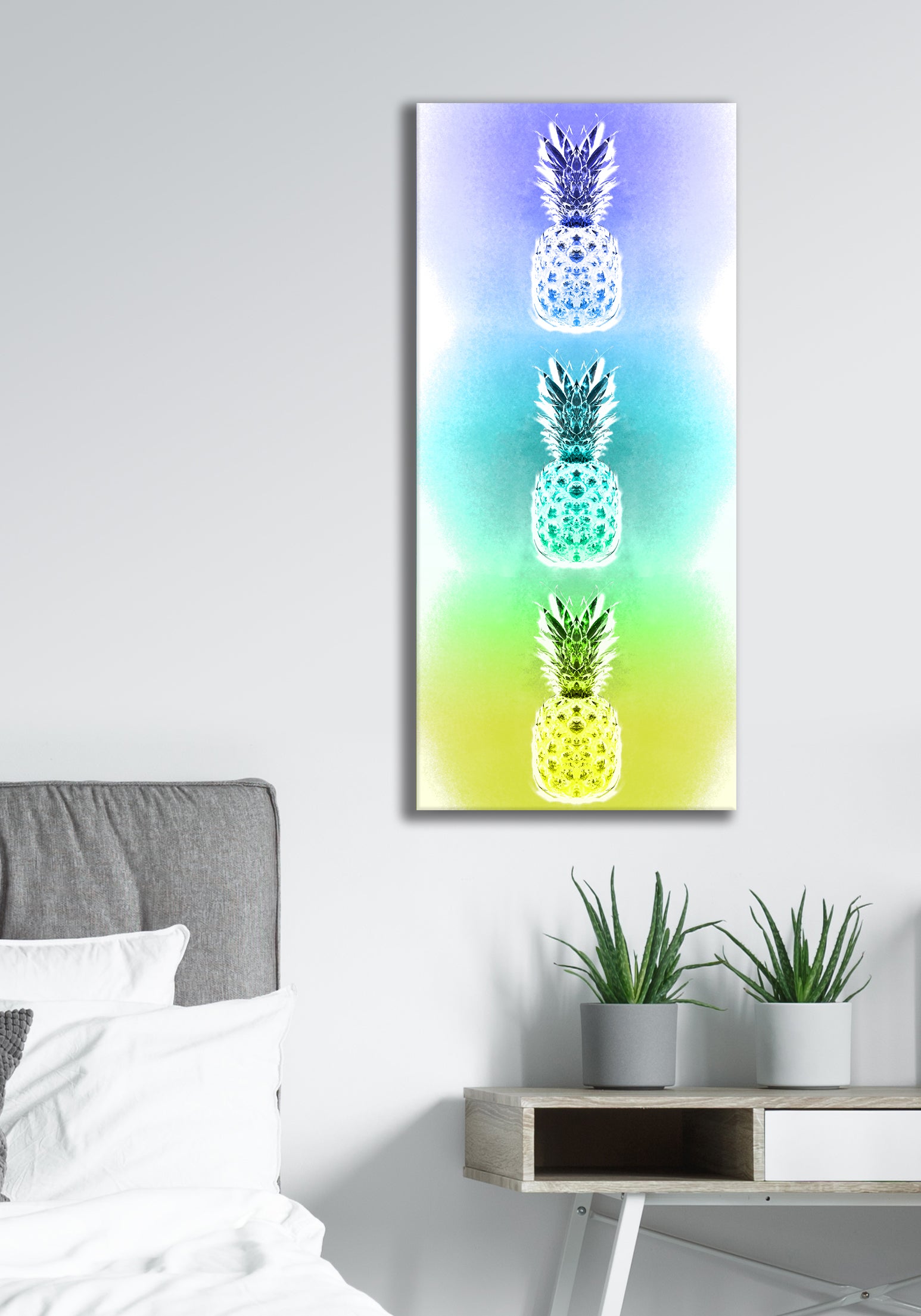 Hot Deal! Ready-to-Hang Pineapple Wall Art with Wood Frame - Set of 3