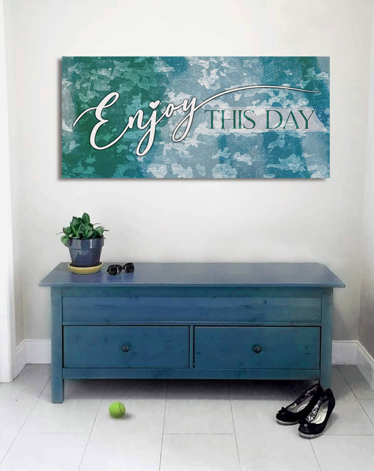 Limited Time! Enjoy This Day V2 Wall Art with Wood Frame, Ready to Hang