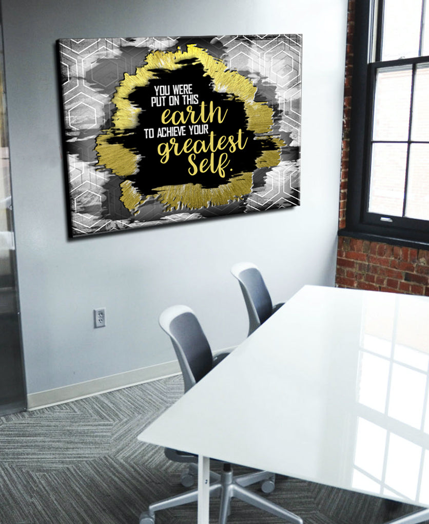 Hot! Greatest Self Fitness Wall Art with Wood Frame, Ready to Hang