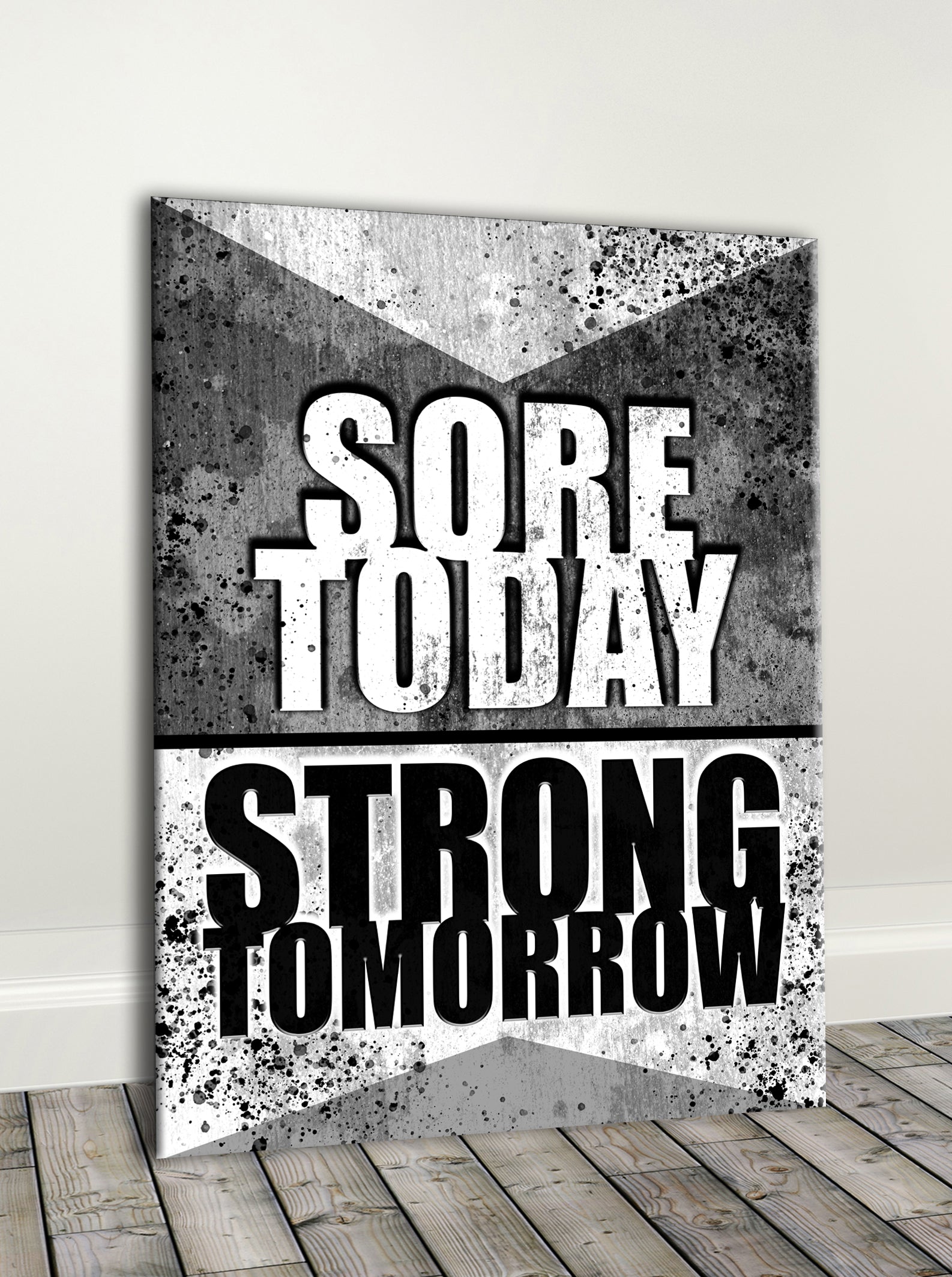 Exclusive Fitness Wall Art - 'Sore Today, Strong Tomorrow' with Wood Frame, Ready to Hang!