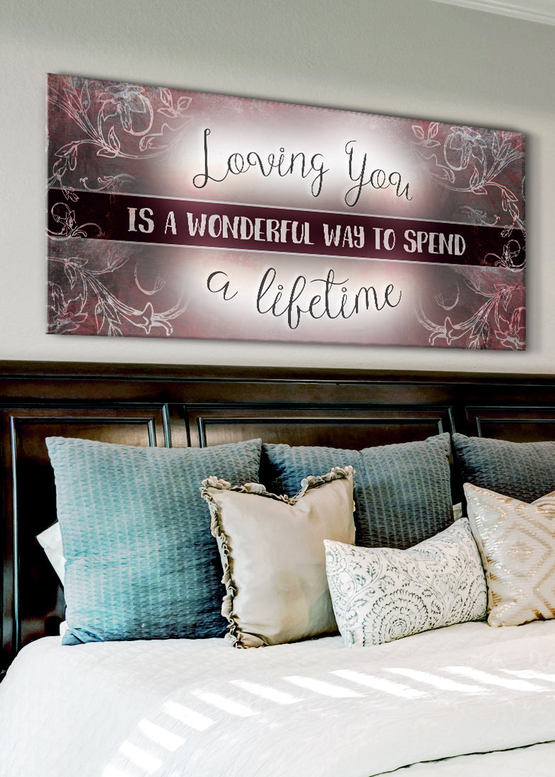 Exclusive Offer! Loving You Lifetime V8 Couples Wall Art with Wood Frame, Ready to Hang