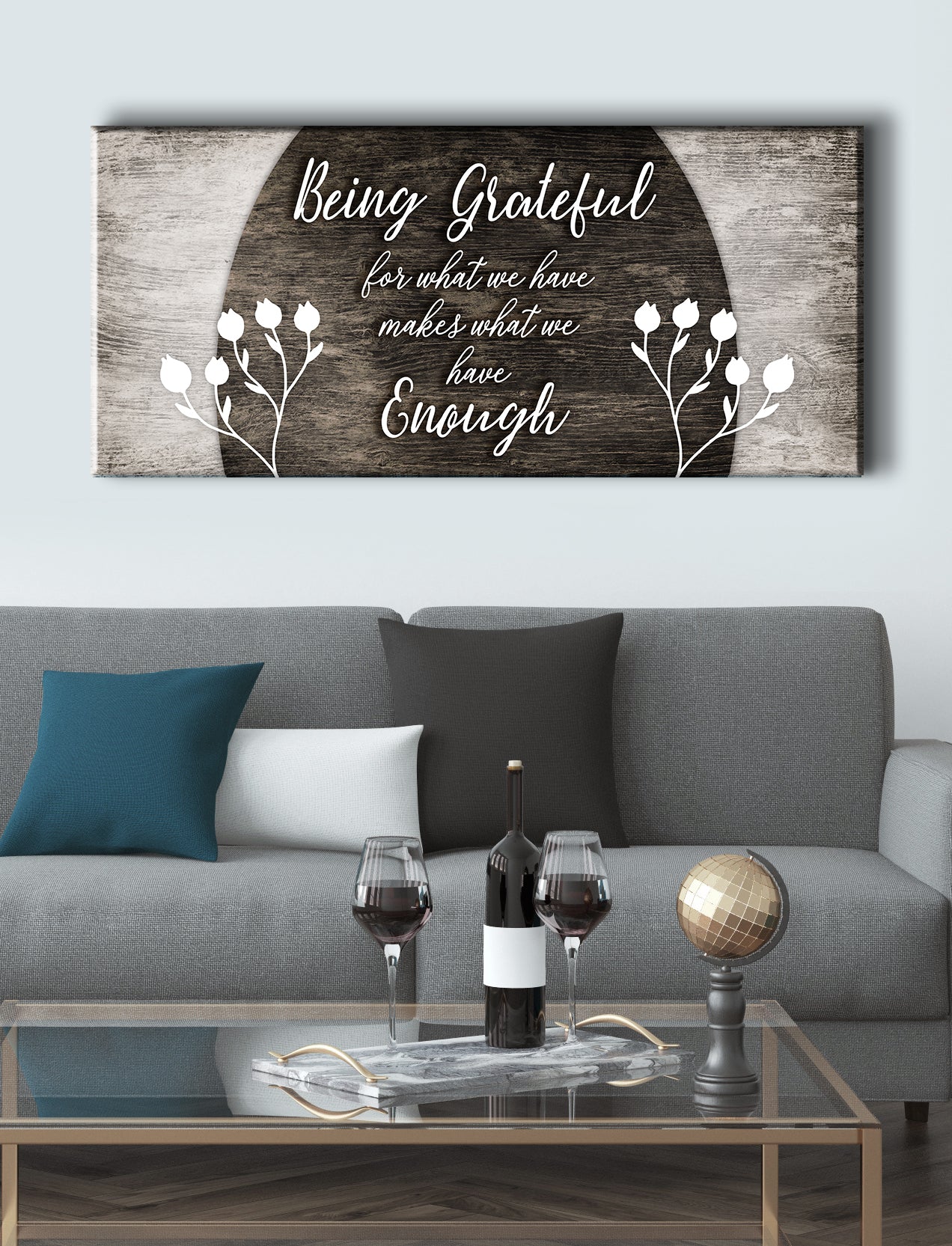 High - Quality Wood - Framed Wall Art: Be Grateful for What You Have